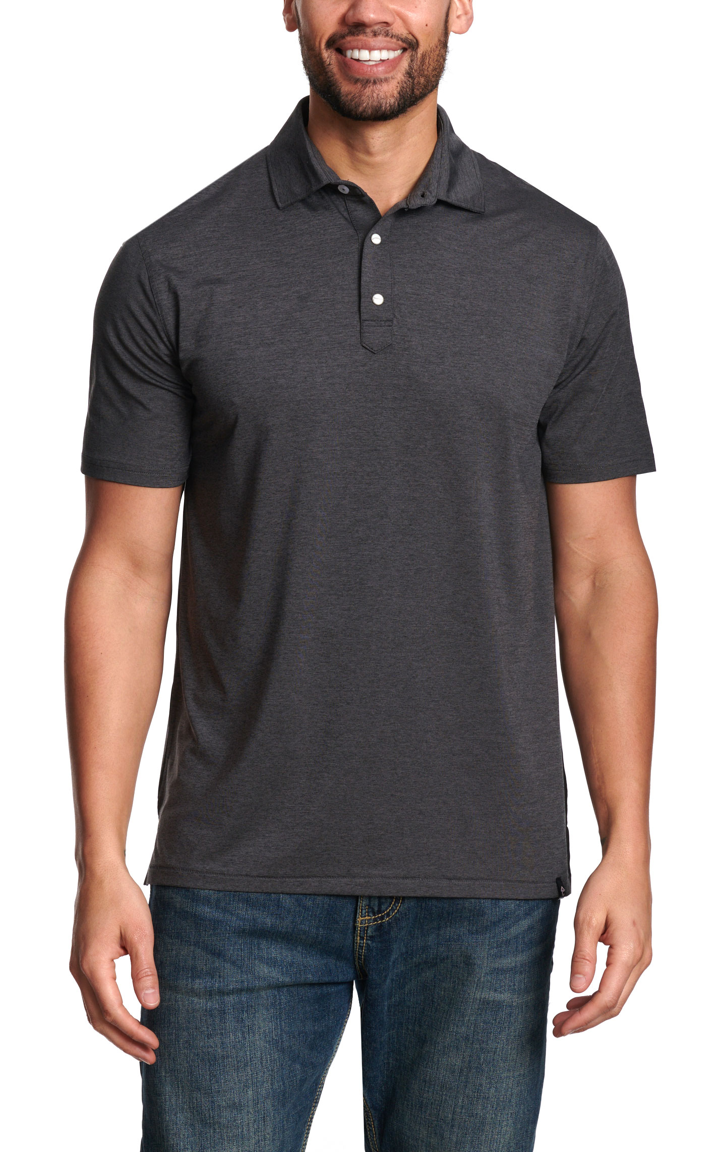 Rafter C Men's Black Polo Shirt - Image 1