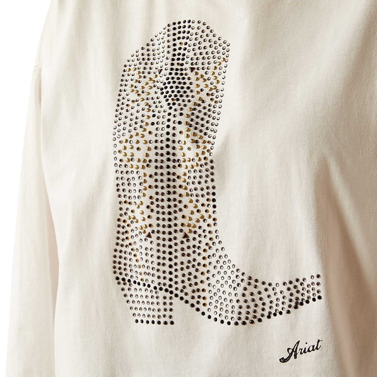 Ariat Women's Cream Bling Boot Studded Boxy Crop Top - Image 1