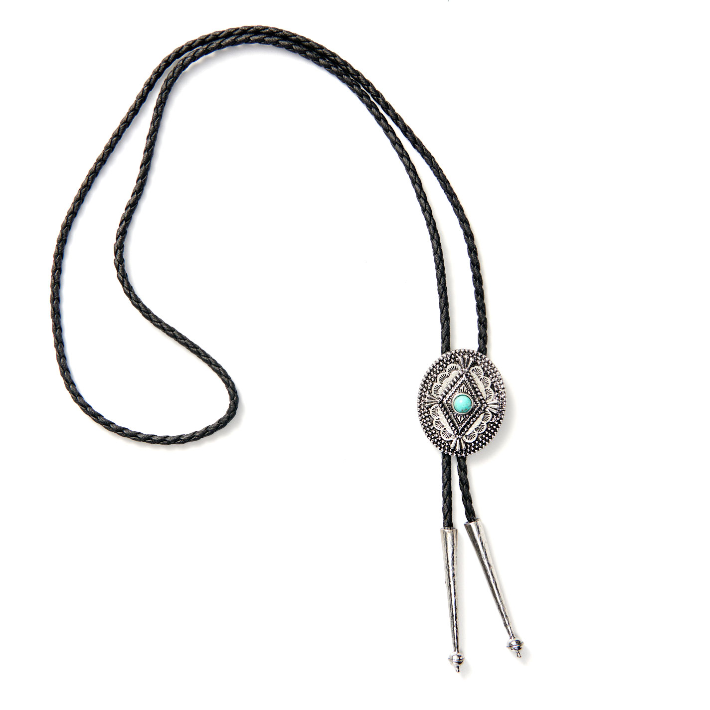 AndWest Antiqued Always Dreaming Turquoise & Rope Bolo Tie - Image 1