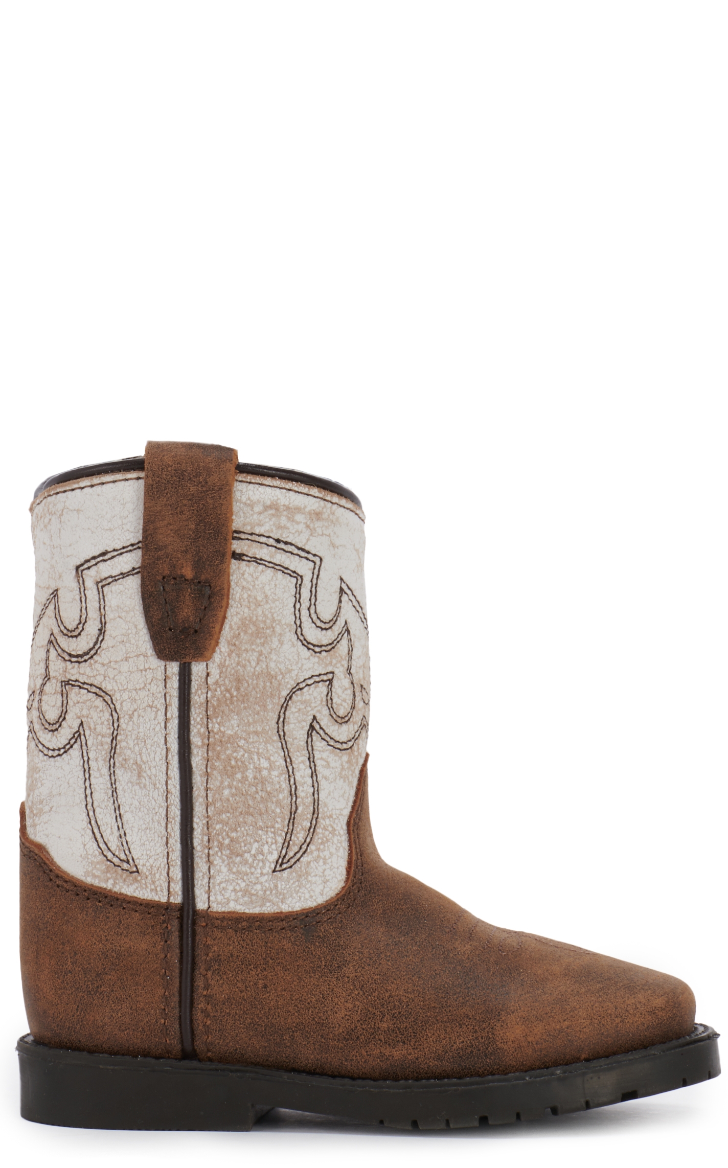 Smoky Mountain Toddler Distressed Autry Brown and Antique White Square Toe Cowboy Boots - Image 1