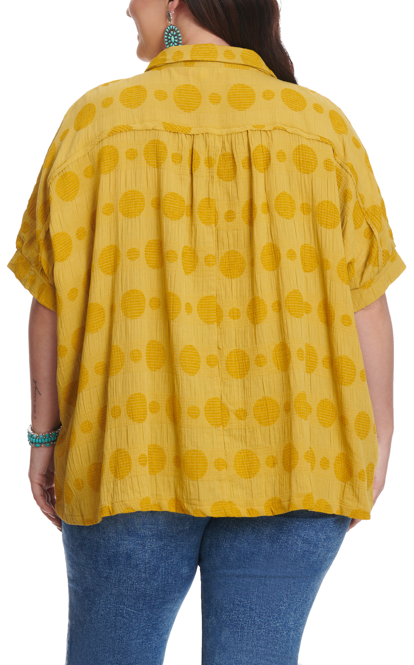 Umgee Women's Antique Golden Dot Top - Plus Sizes - Image 1