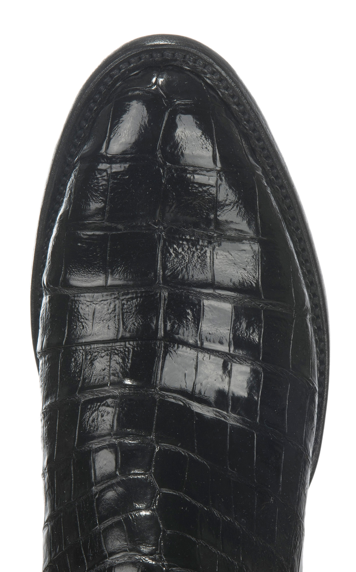 Lucchese Men's Black Ultra Caiman Belly R-Toe Exotic Cowboy Boots - Image 1