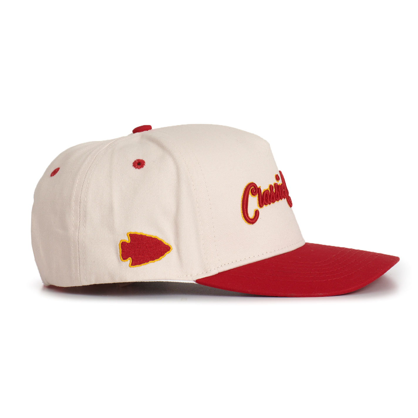 Classic Cowboy Men's Bone & Red Arrowhead Cap - Image 1