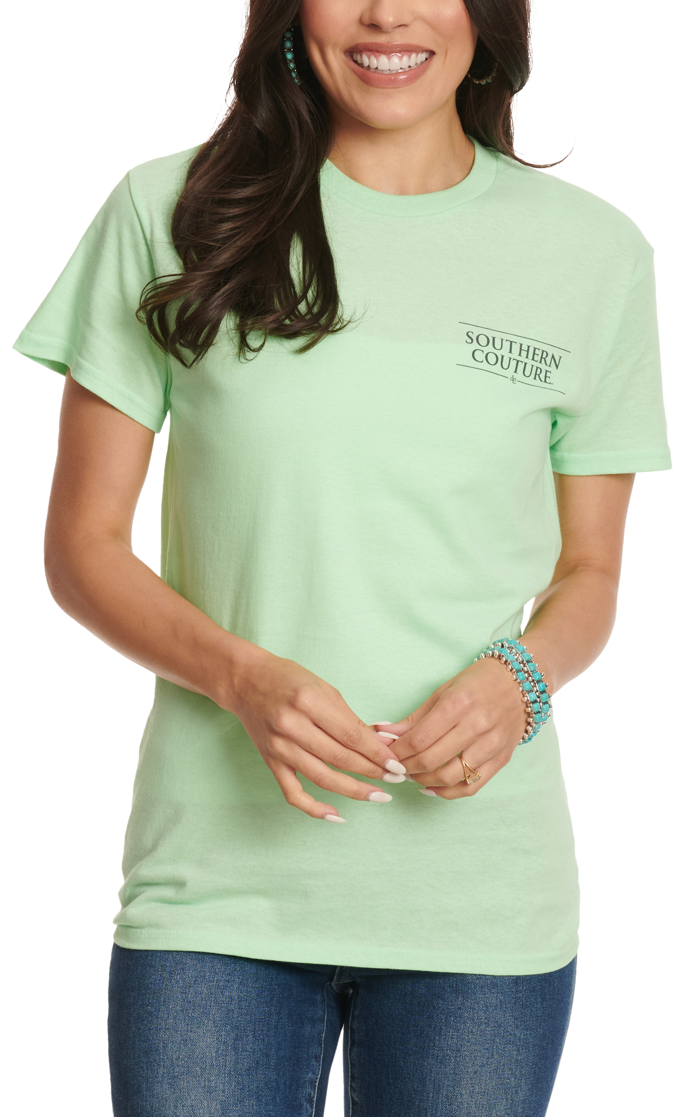 Southern Couture Women's Mint Waymaker Logo Graphic T-Shirt - Image 1