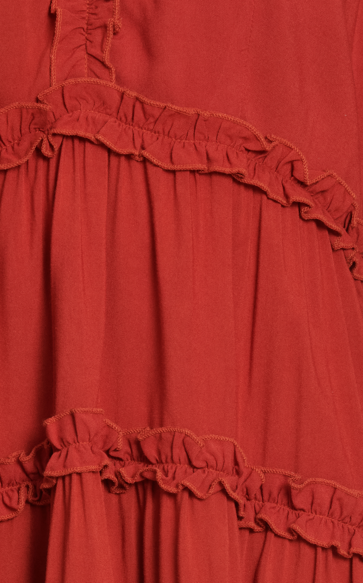 Rockin' C Women's Rusty Red Ruffled Dress - Image 1