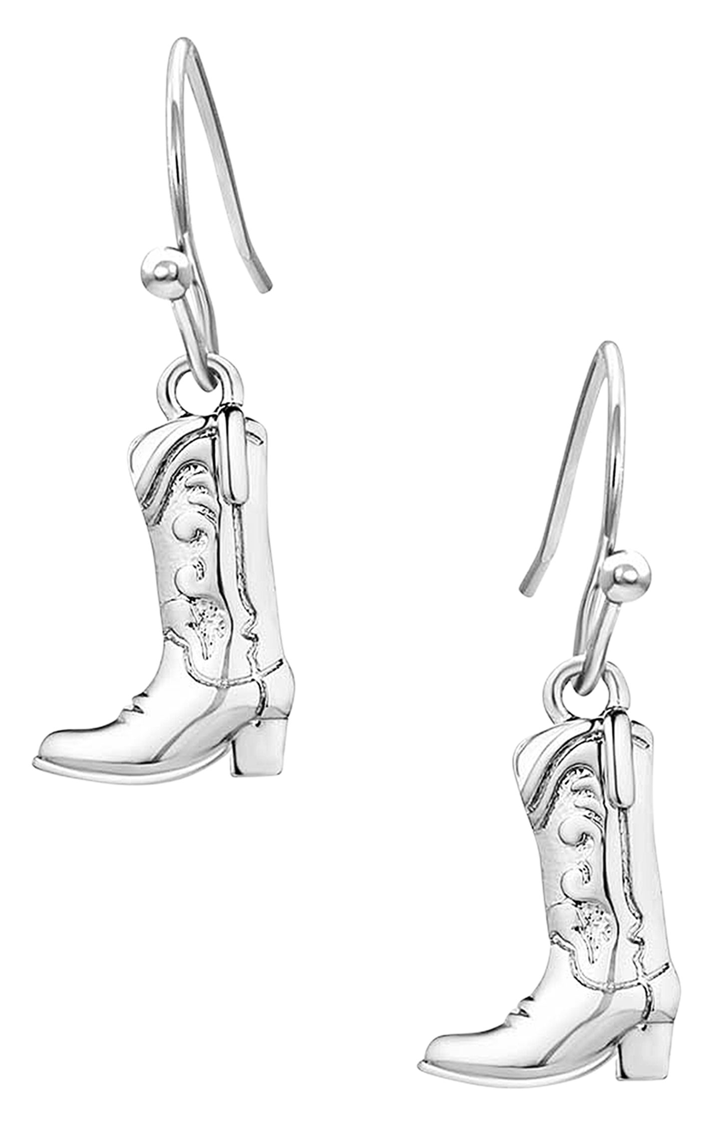 Montana Silversmith Silver Etched Tiny Boot Earrings - Image 1