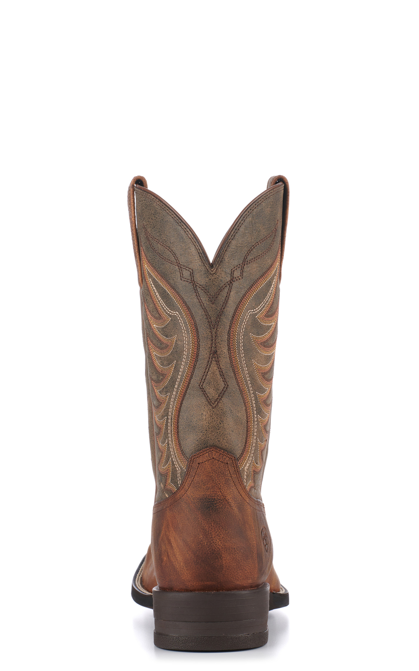 Ariat Men's Amos Sorrel Brown & Olive Wide Square Toe Cowboy Boots - Image 1