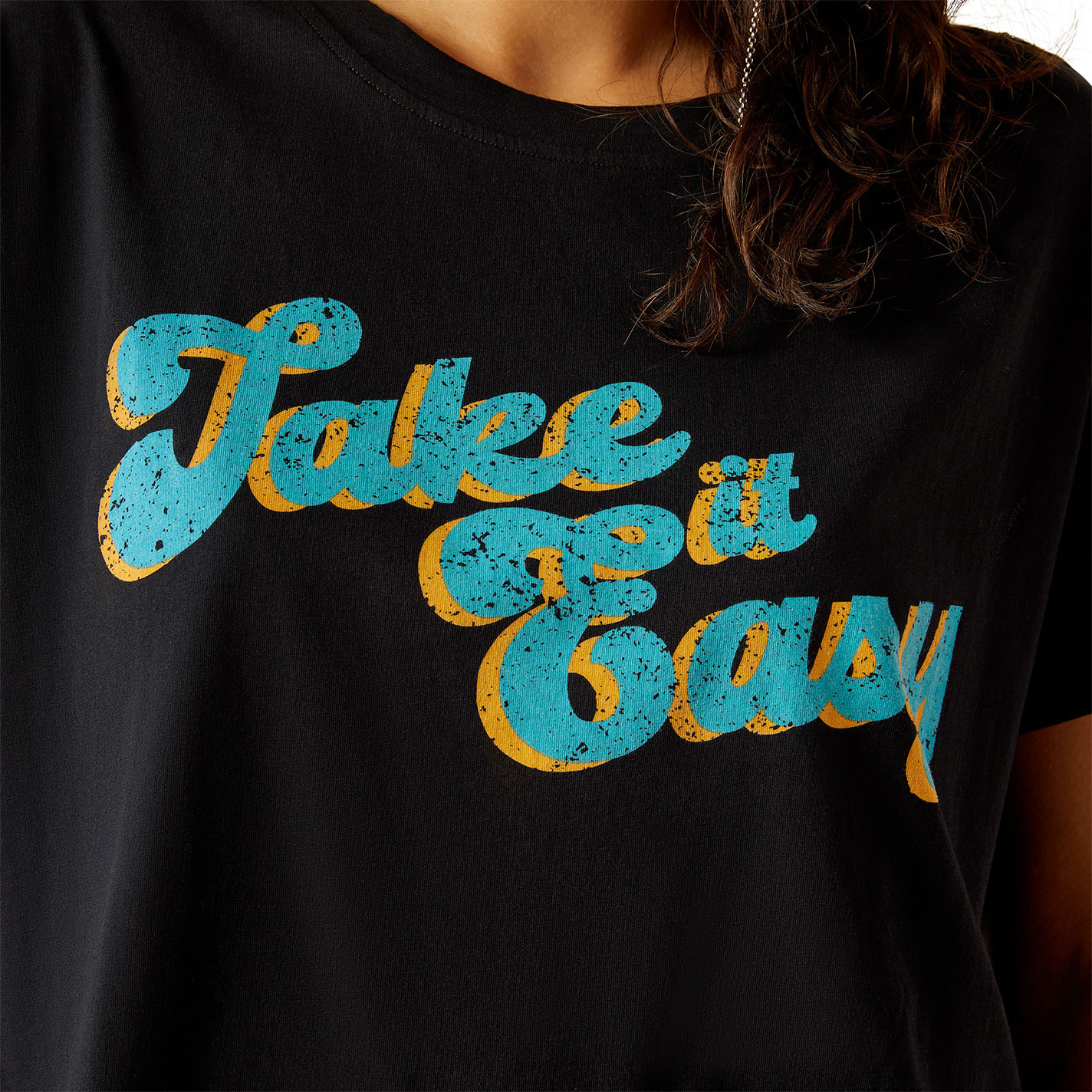Ariat Women's Black Take It Easy Graphic Crop T-Shirt - Image 1