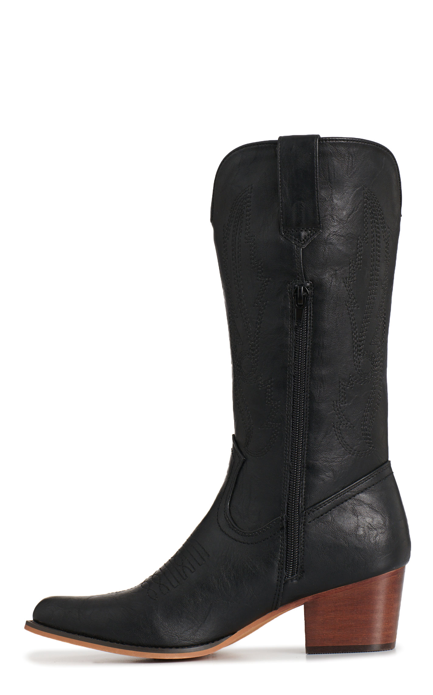 Roper Women's Nettie Black Faux Leather Snip Toe Cowboy Boots - Image 1