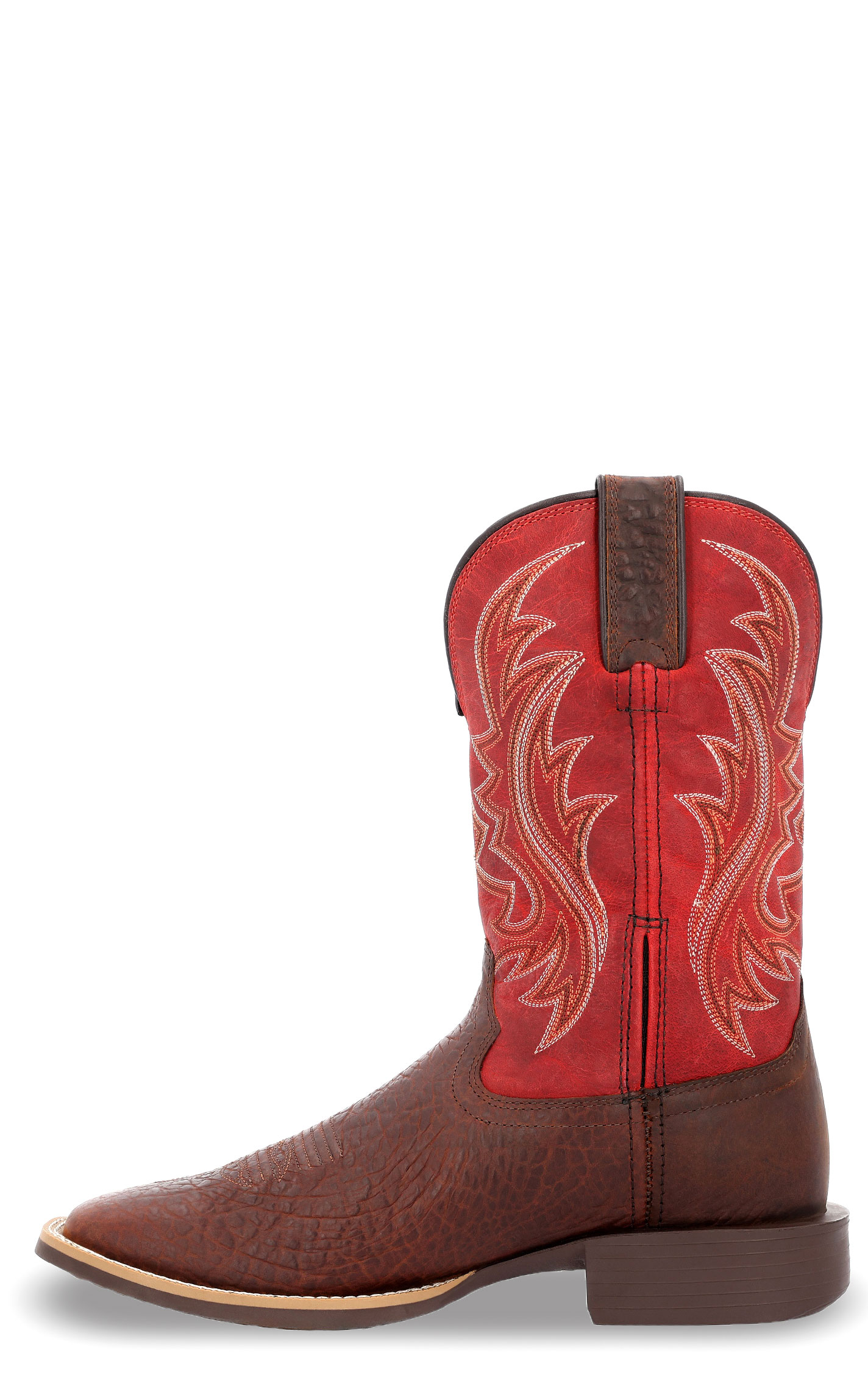 Durango Men's Shyloh Mahogany & Dynamite Red Wide Square Toe Cowboy Boots - Image 1