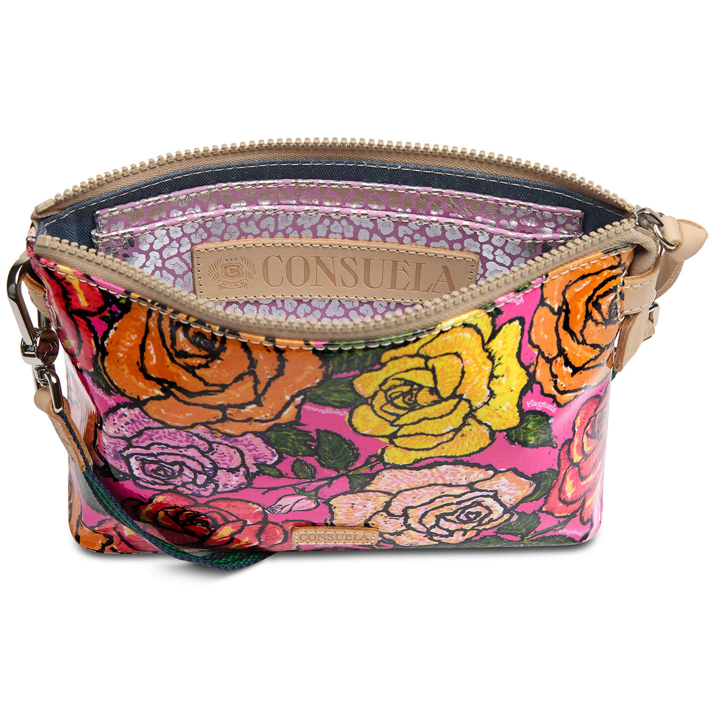 Consuela Lily Hot Pink & Roses Midtown Crossbody Bag - Image 1