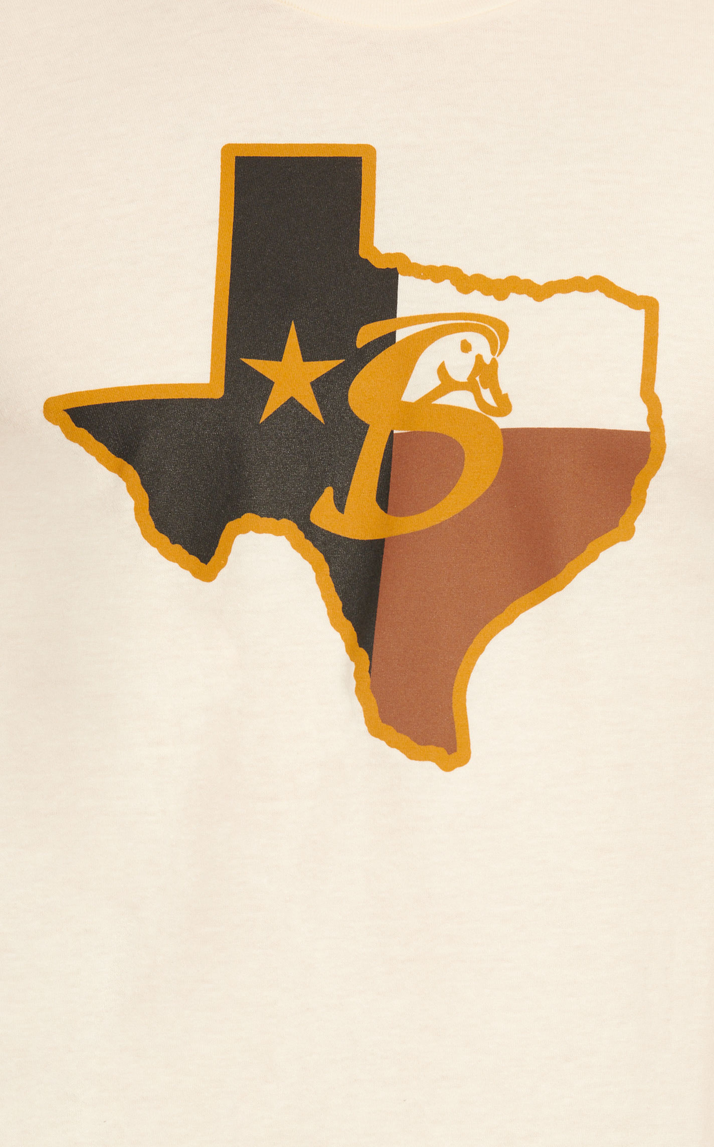 Stackin' Bills Men's Cream with State of Texas Logo Graphic Short Sleeve T-Shirt - Image 1