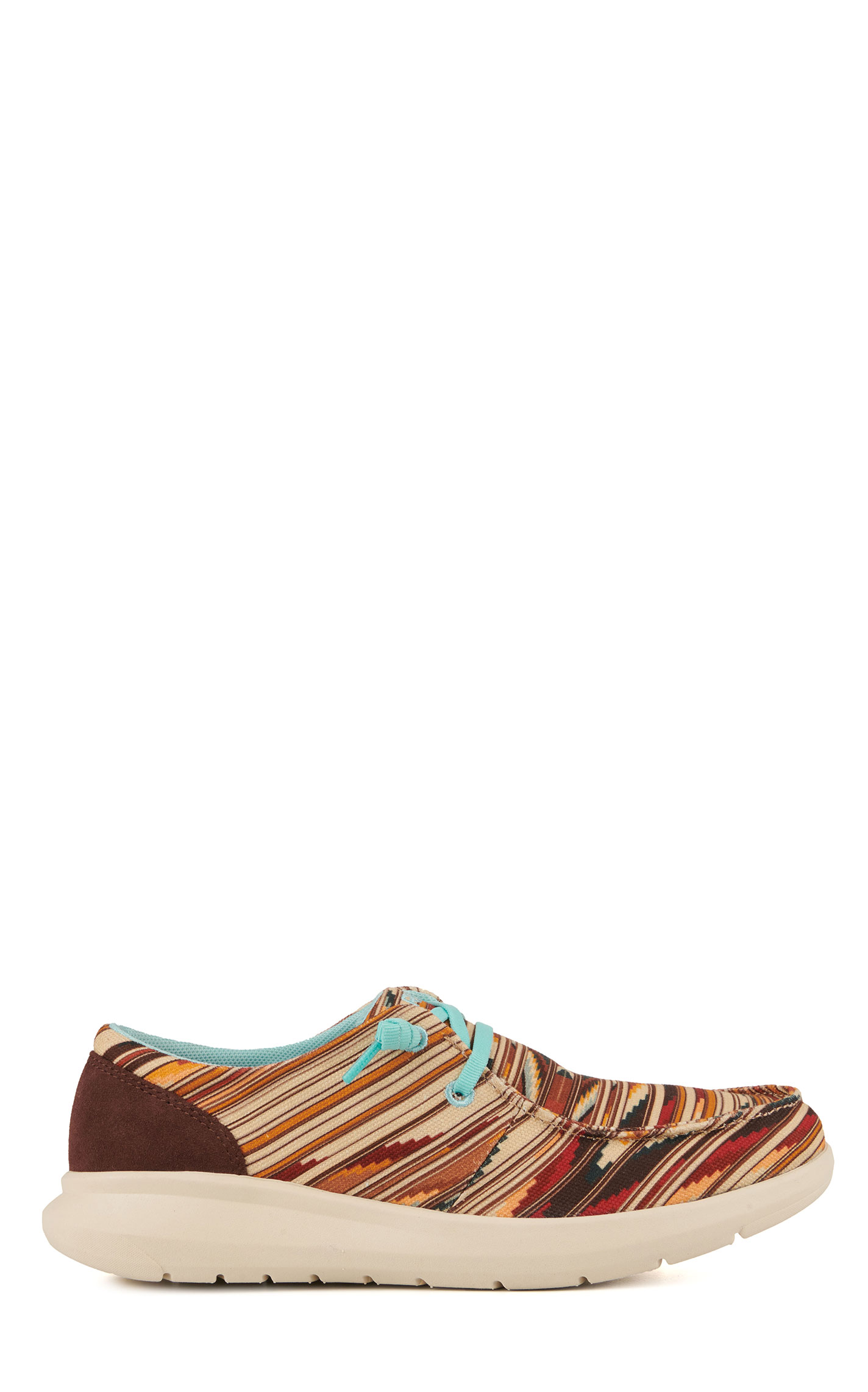 Ariat Women's Hilo Chimayo Tan Santa Fe Print Canvas Lace Up Casual Shoes - Image 1