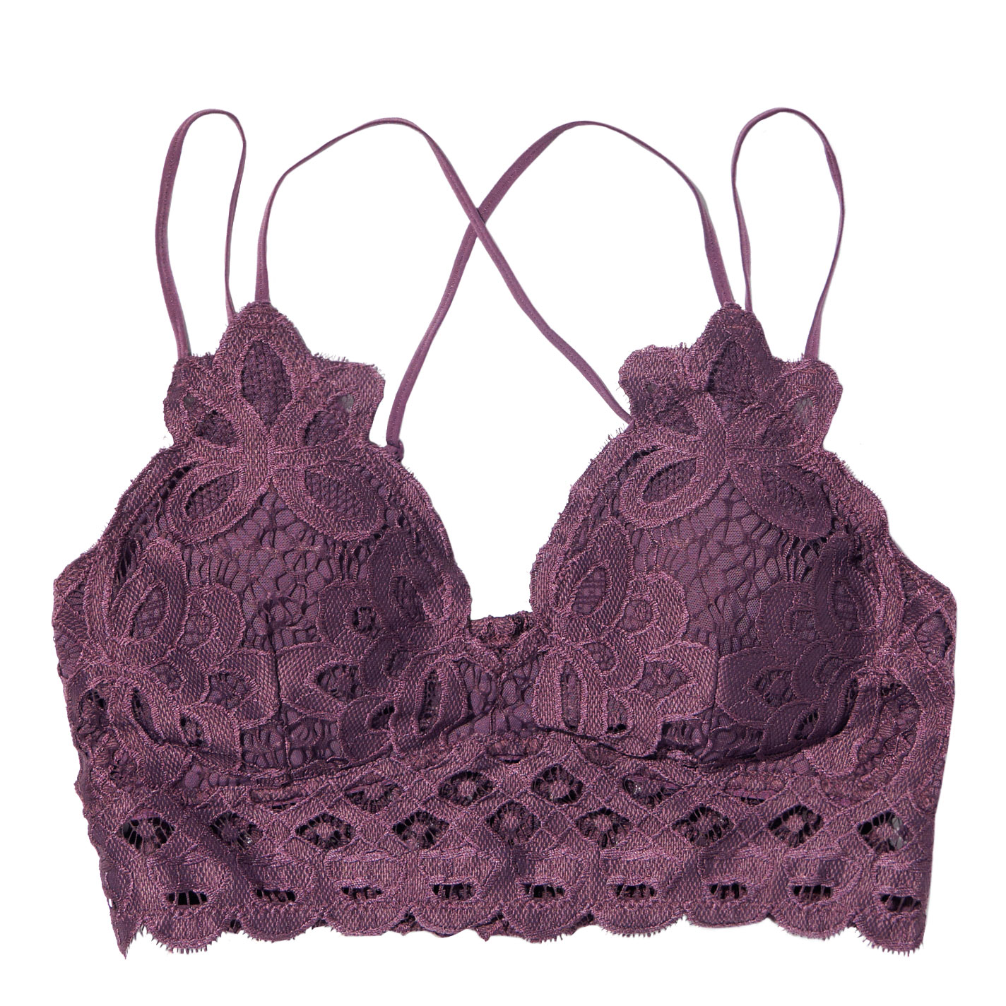 Wishlist Women's Plum Battenberg Lace Double Strap Bralette - Image 1