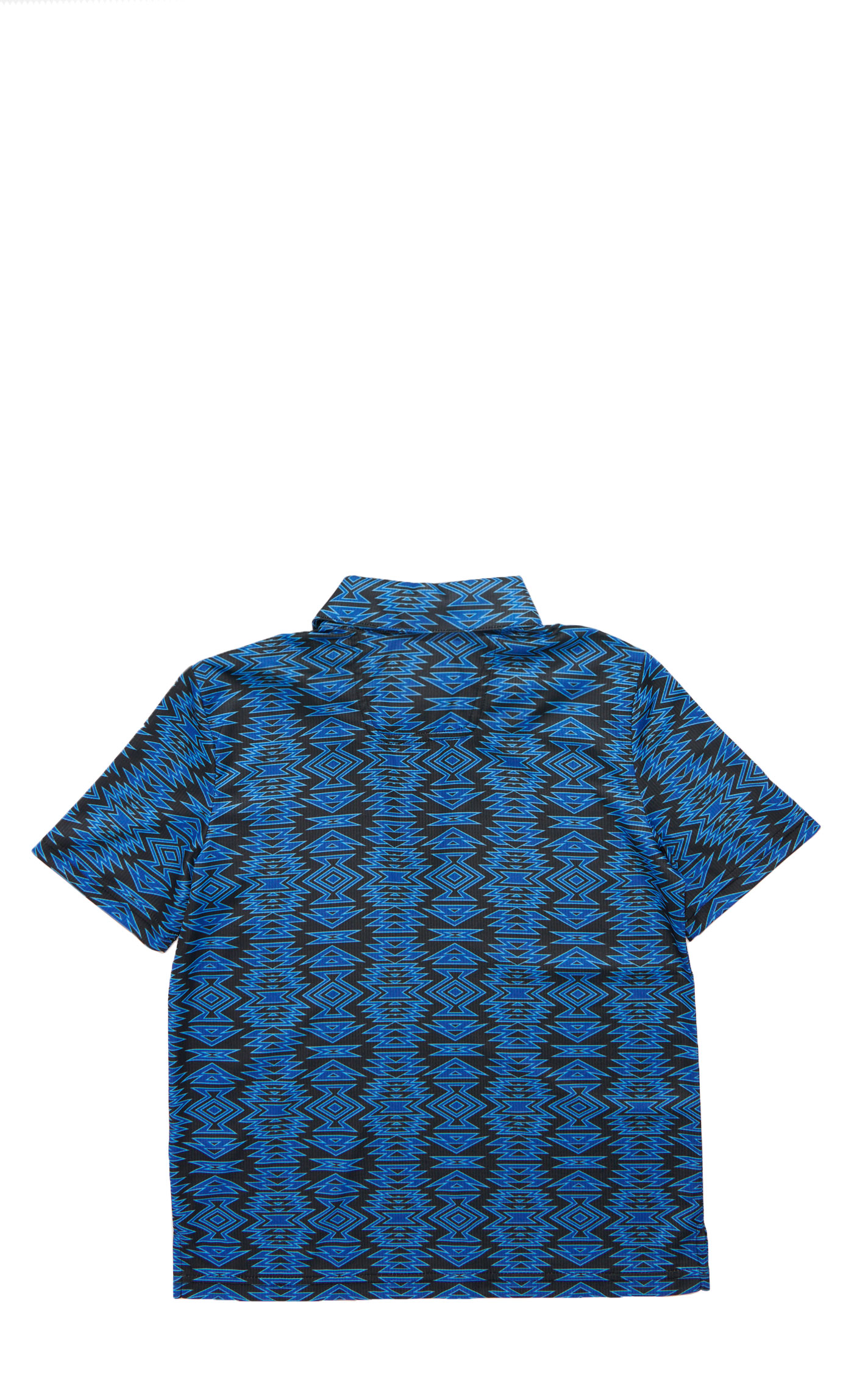 Rock & Roll Denim Boy's Blue Aztec Print Polo Shirt - Image 1