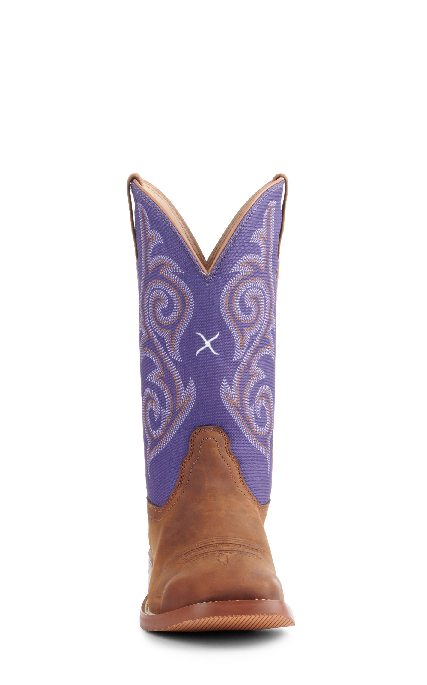 Twisted X Women’s Distressed Saddle and Iris Tech X Wide Square Toe Cowboy Boots - Image 1