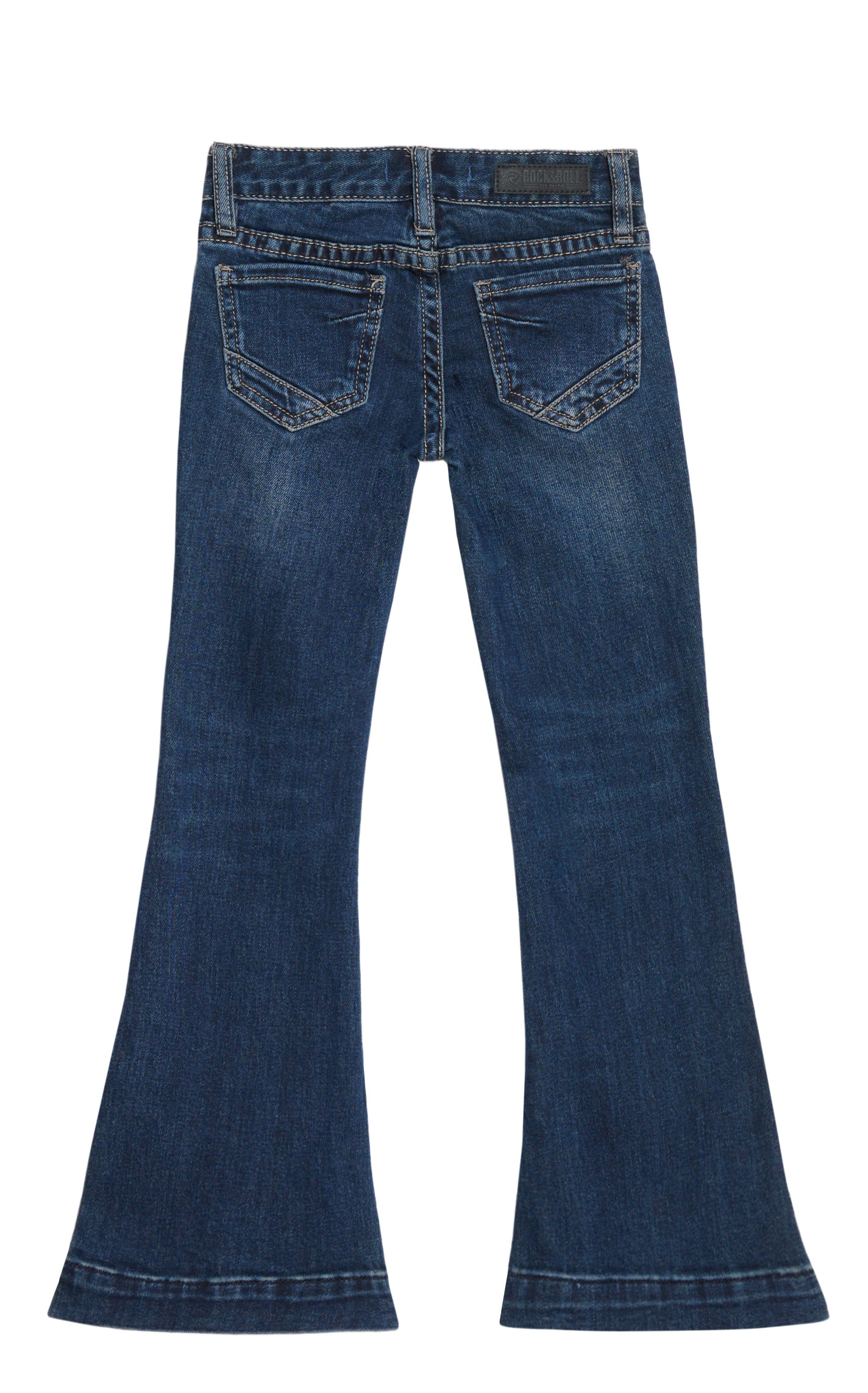 Rock & Roll Cowgirl Girl's Dark Wash Extra Stretch Trouser Jeans - Image 1