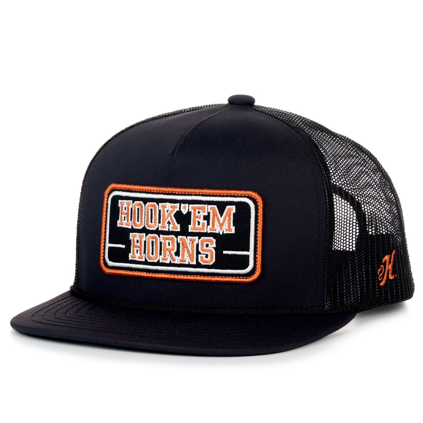 Hooey Collegiate Collection Black & Burnt Orange UT Hooke 'Em Horns Logo Cap - Image 1