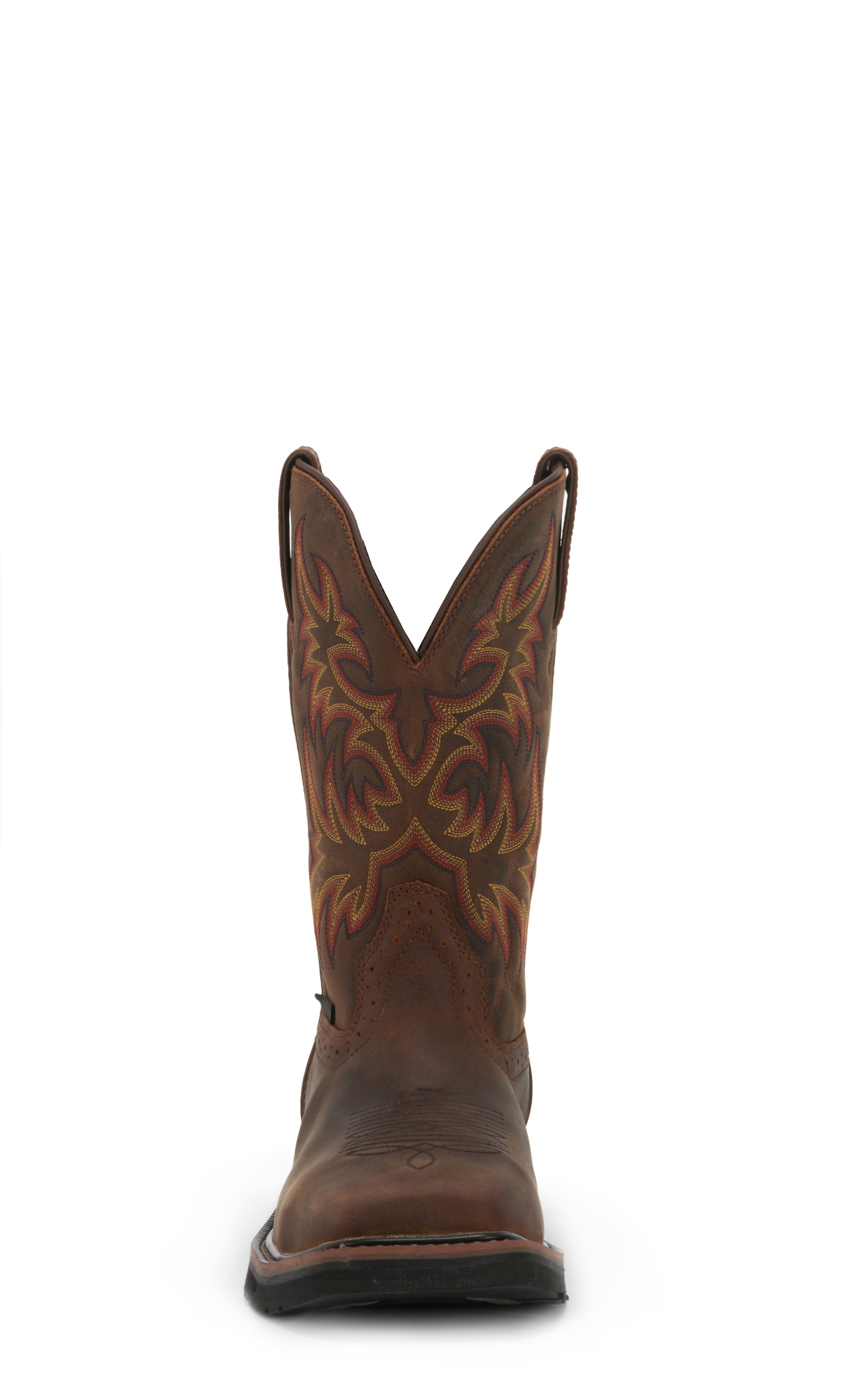 Justin Men's Stampede Driller Dark Brown Waterproof Square Steel Toe Work Boot - Image 1