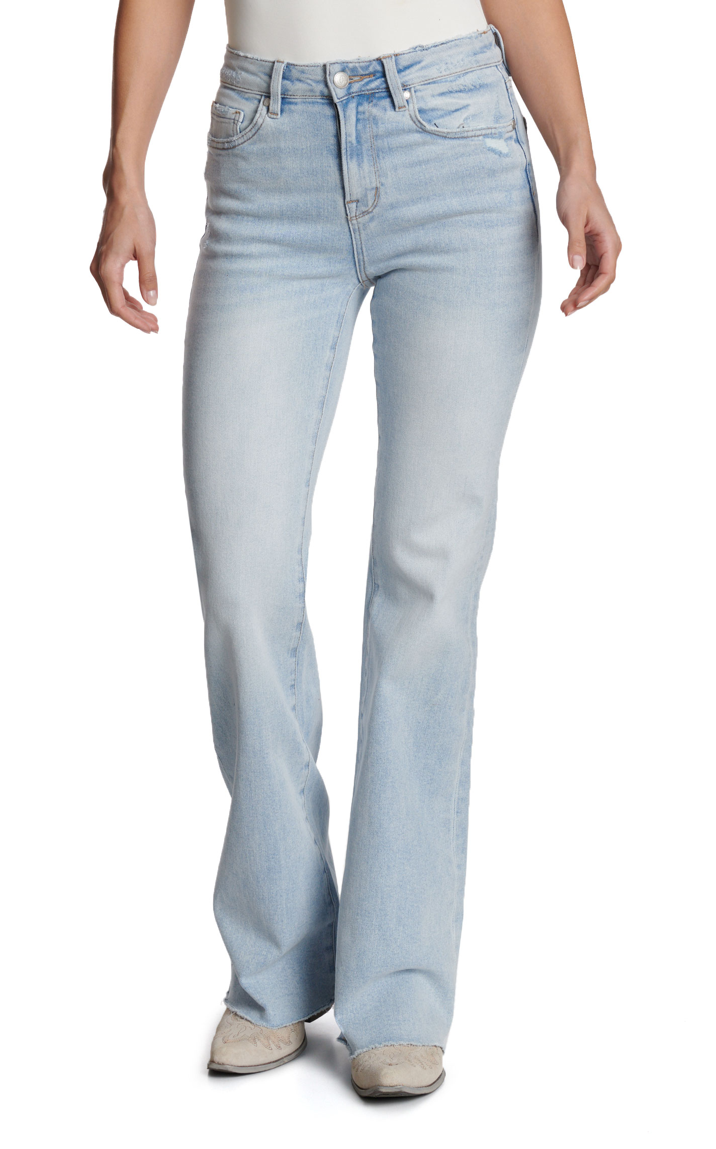 Rockin’ C Women’s Light Wash Vintage Flare High Rise Jeans - Image 1