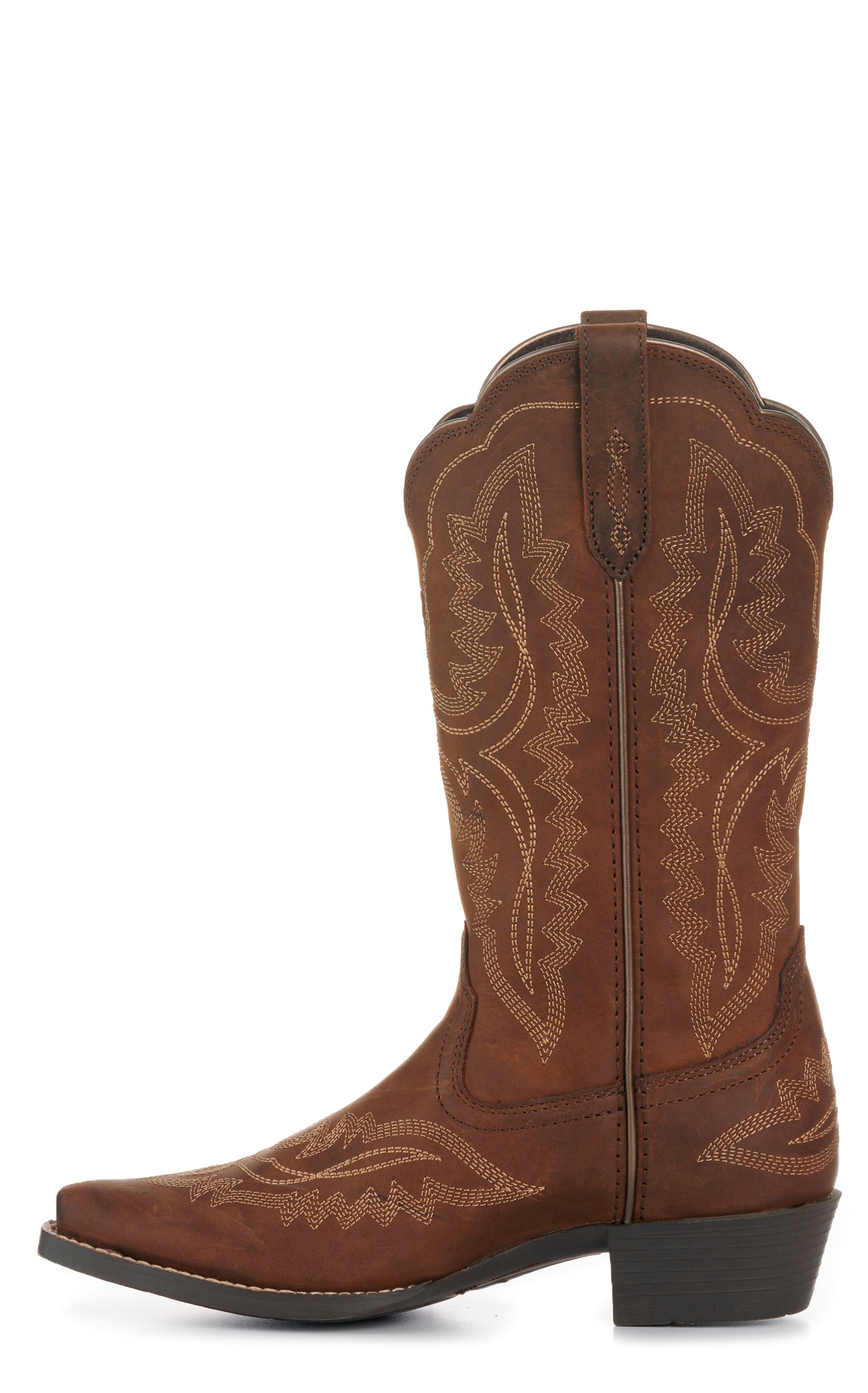 Ariat Youth Casanova Distressed Brown Snip Toe Cowboy Boots - Image 1