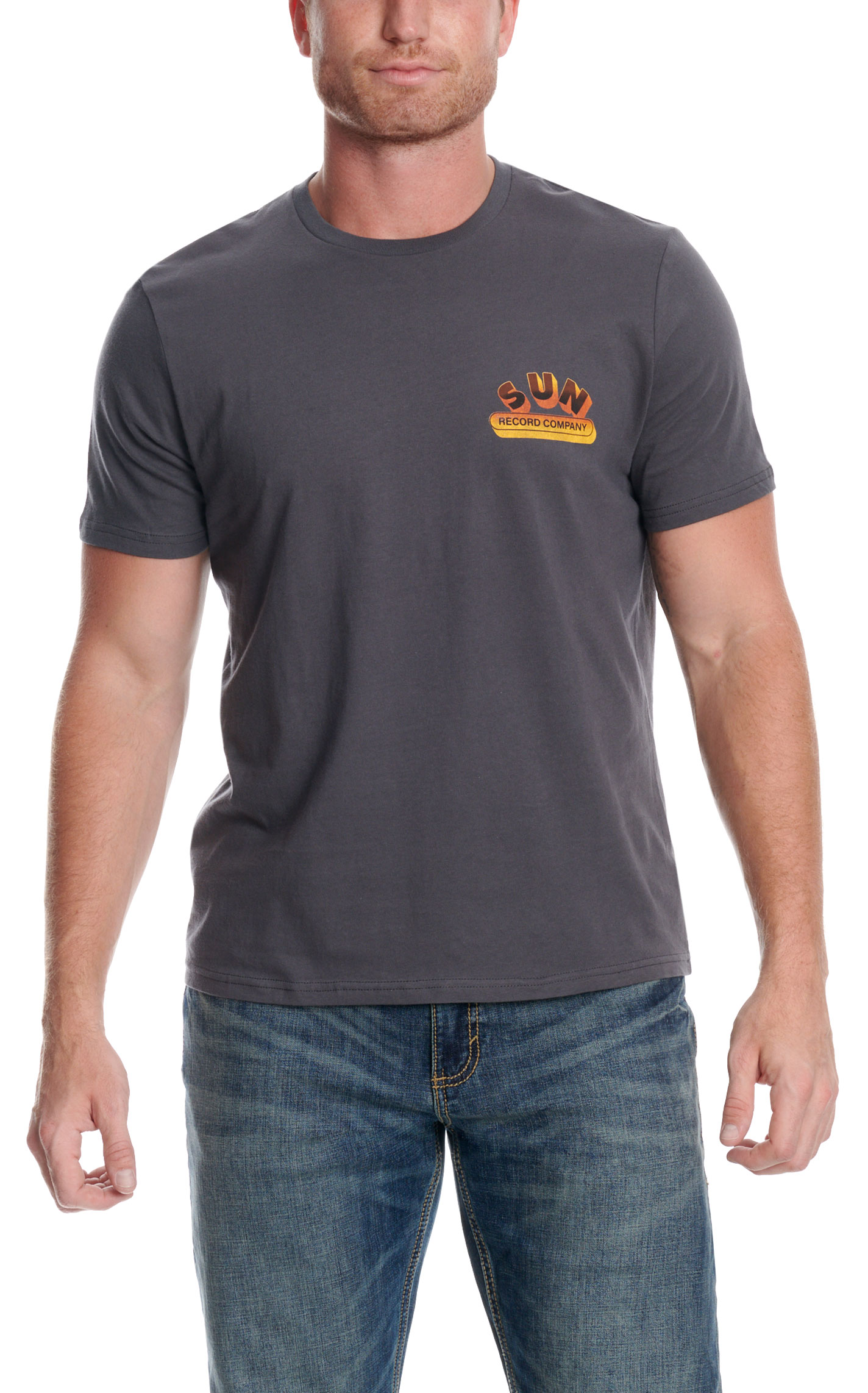 Wrangler Men's Heather Black Sun Record Logo T-Shirt - Image 1
