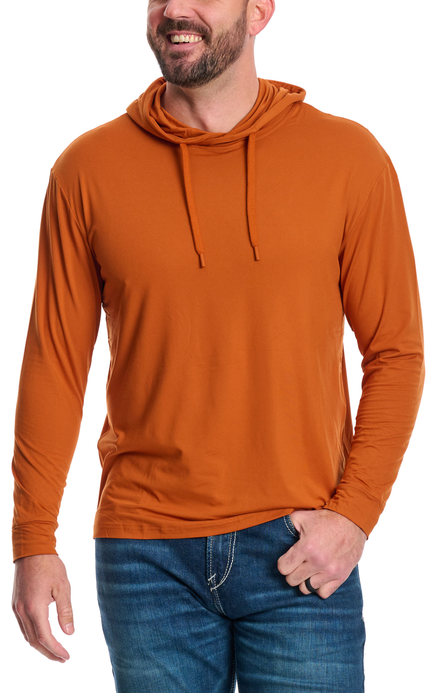 BURLEBO Men's Tangerine Performance Outdoor Hoodie - Image 1