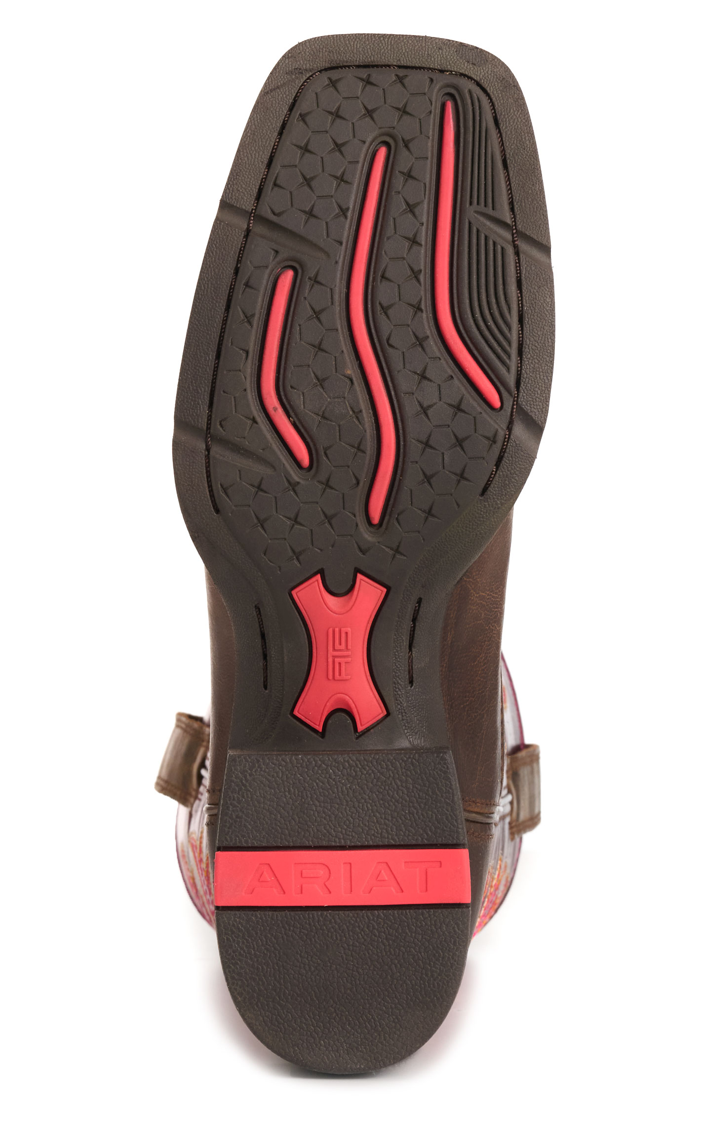 Ariat Women's Worn Mocha and Raspberry Round Up Back Zip Wide Square Toe Cowboy Boots - Image 1