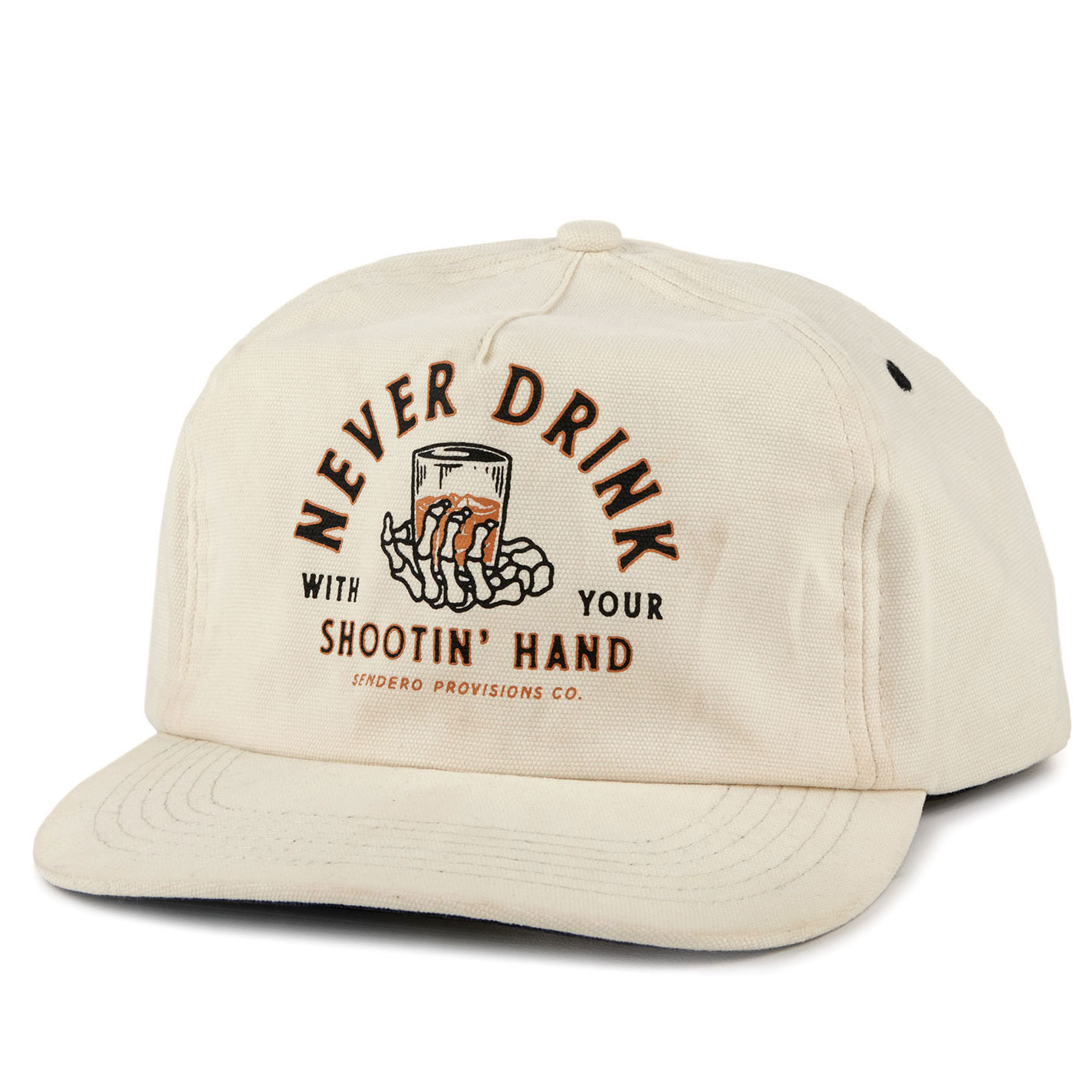 Sendero Provisions Co. Men's Bone Never Drink With Your Shootin' Hand Logo Snap Back Cap - Image 1
