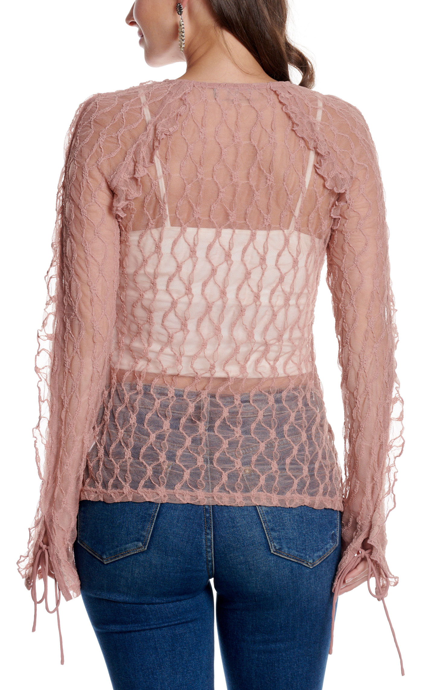 Blue B Women's Dusty Rose Allover Lace Top - Image 3