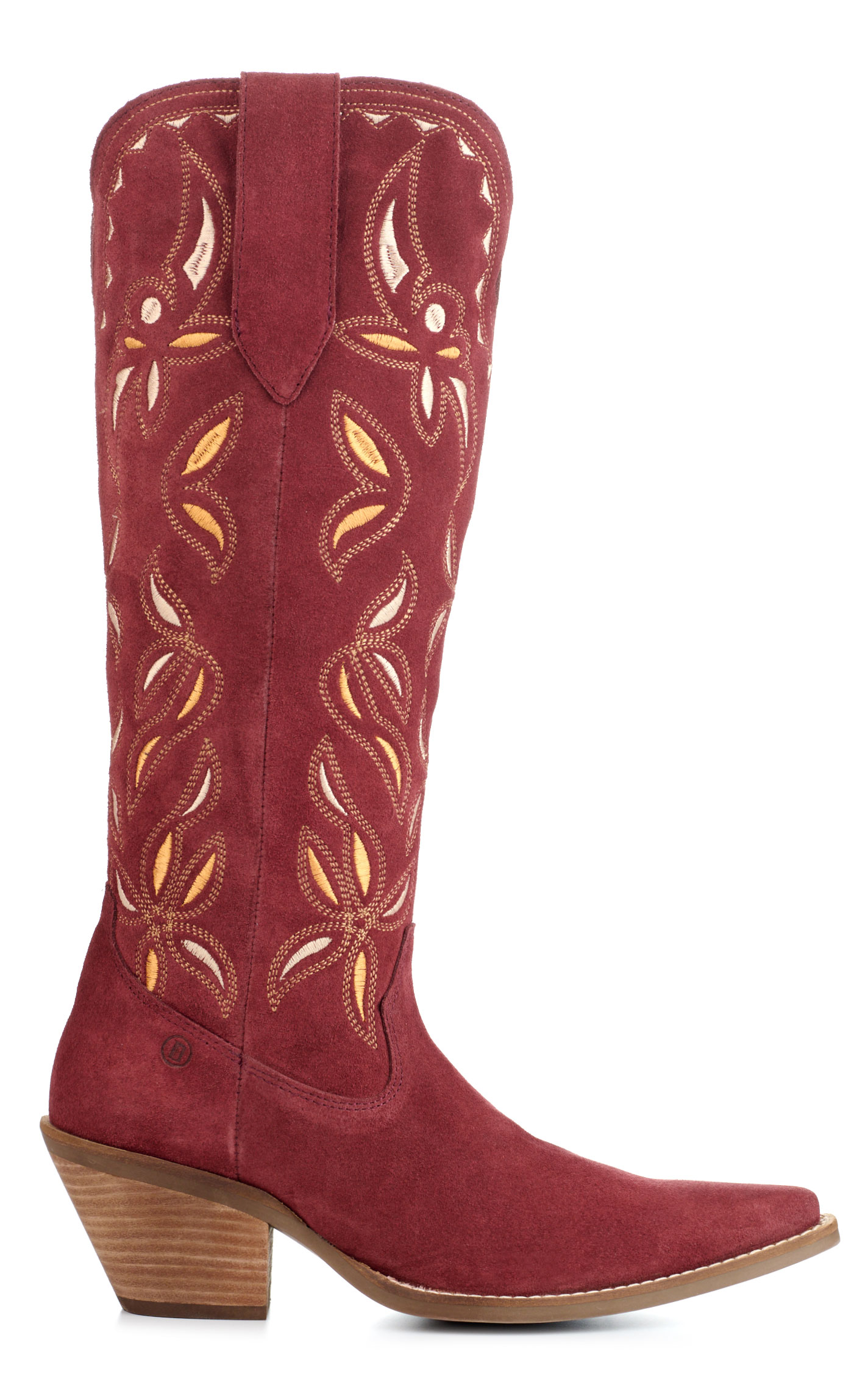Dingo Women's Bandelera Burgundy Suede Snip Toe Tall Cowboy Boots - Image 1