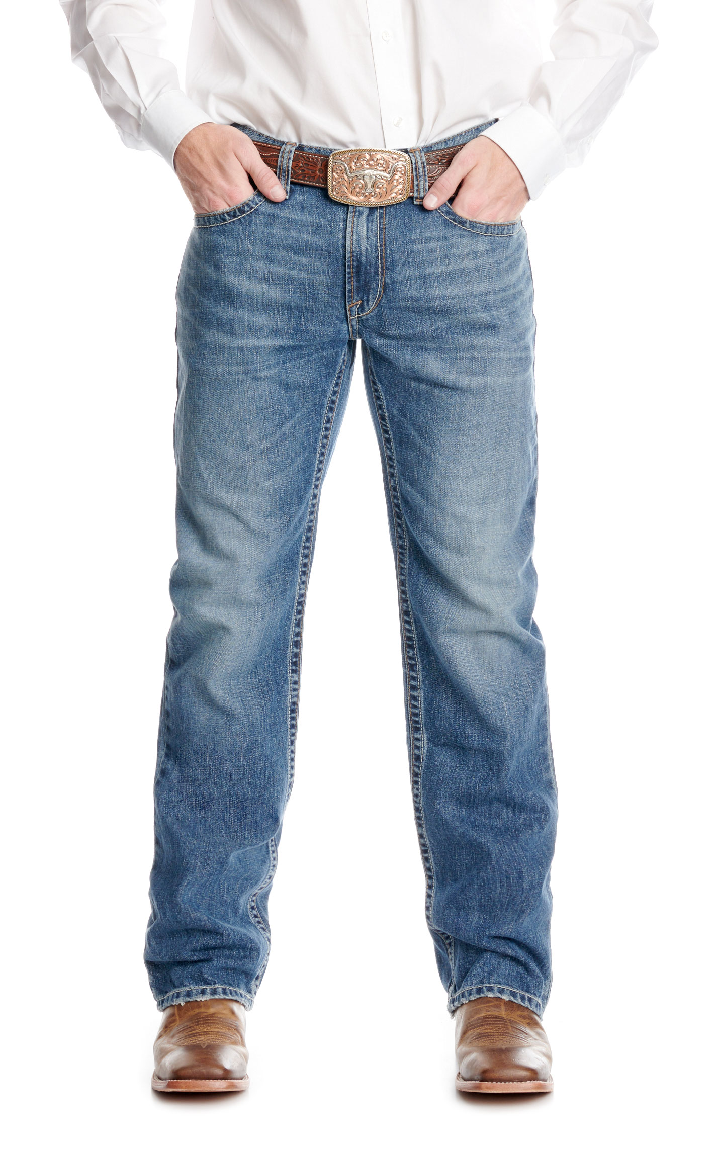 Ariat Men's M5 Smokey Weatherford Medium Wash Straight Leg Jeans - Image 1