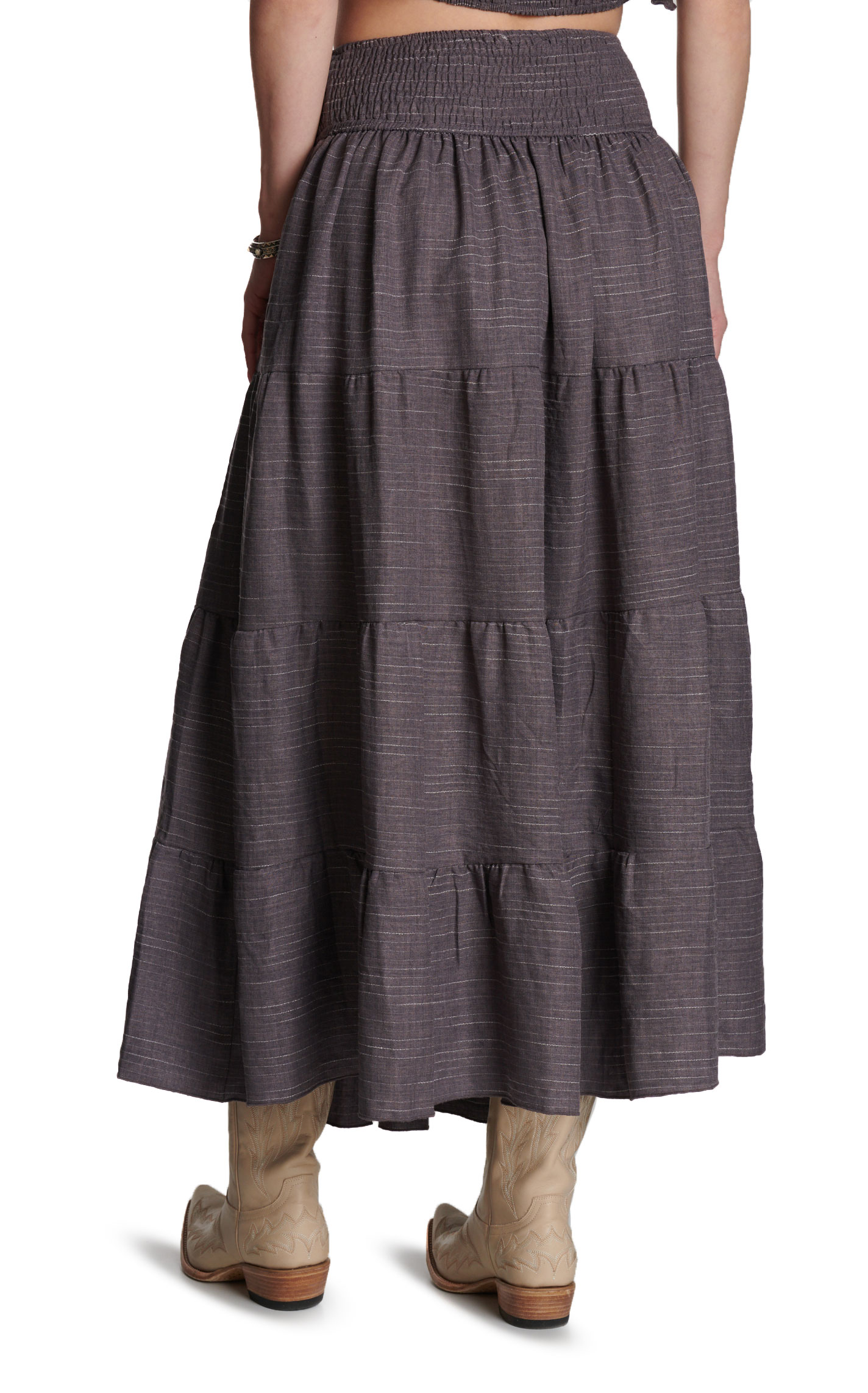 HYFVE Women's Charcoal Tiered Skirt - Image 1