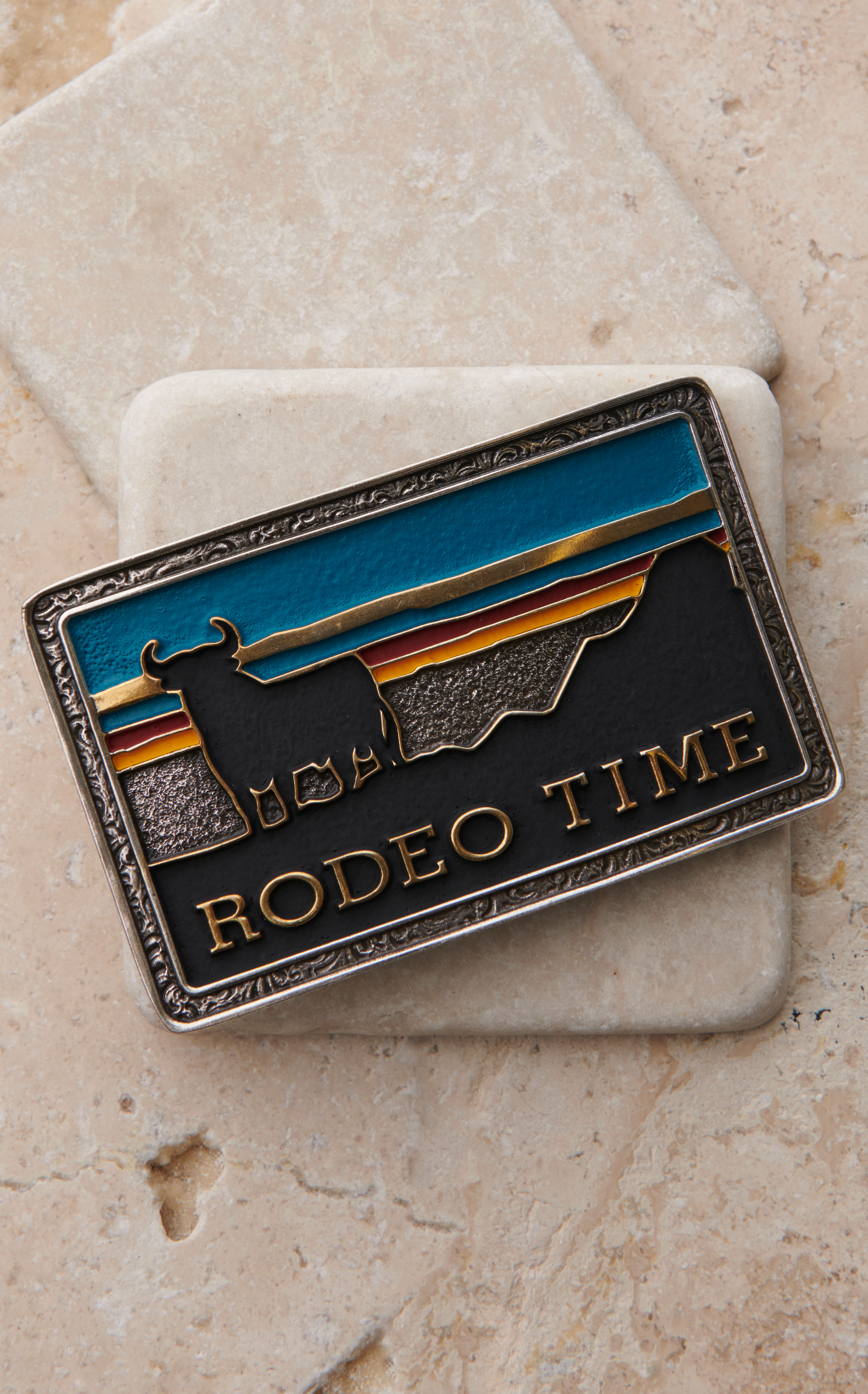 Montana Silversmiths Dale Brisby Silver Rodeo Time Attitude Belt Buckle - Image 1