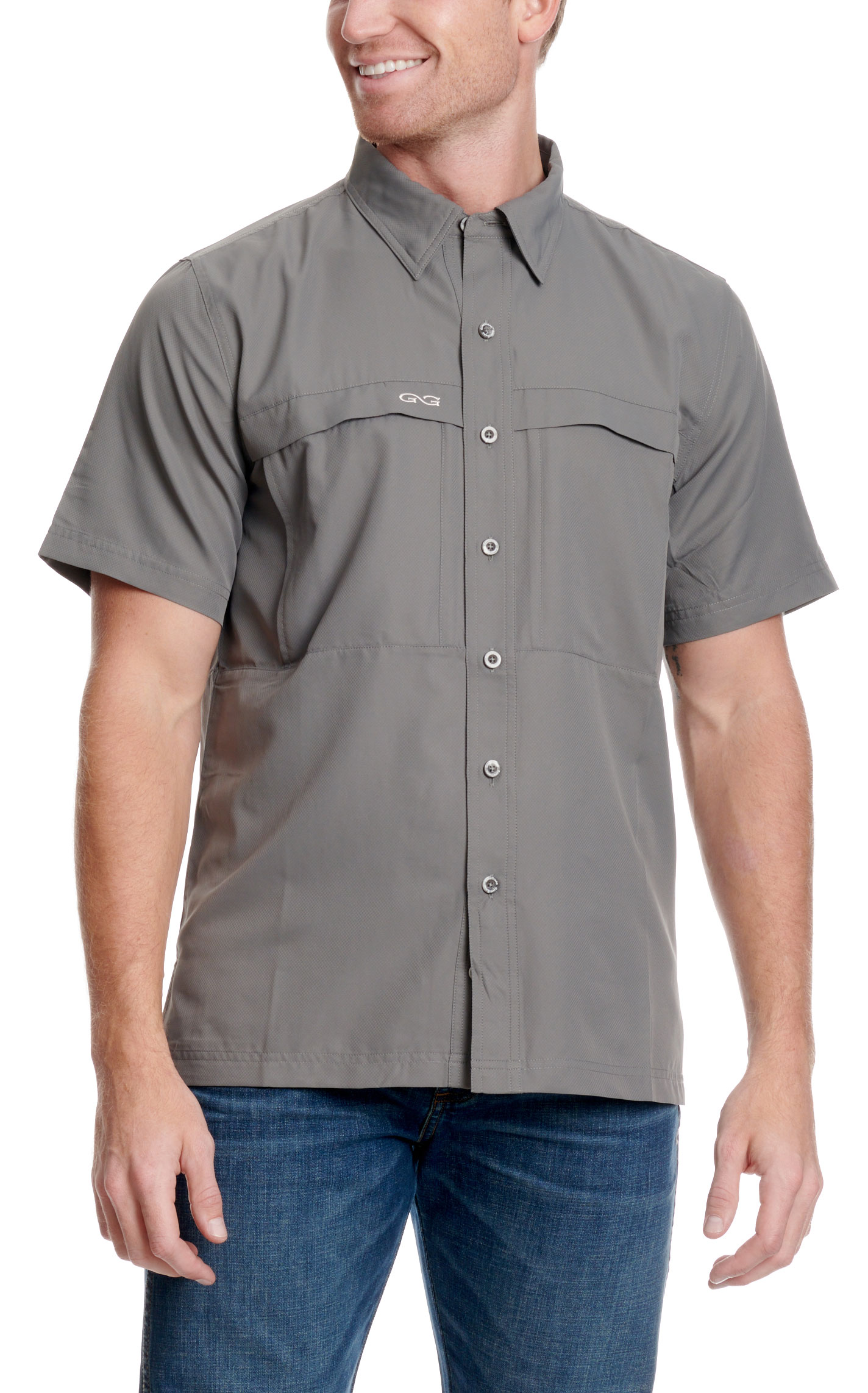 GameGuard Outdoors Men's Gunmetal Gray MicroFiber Fishing Shirt - Image 1