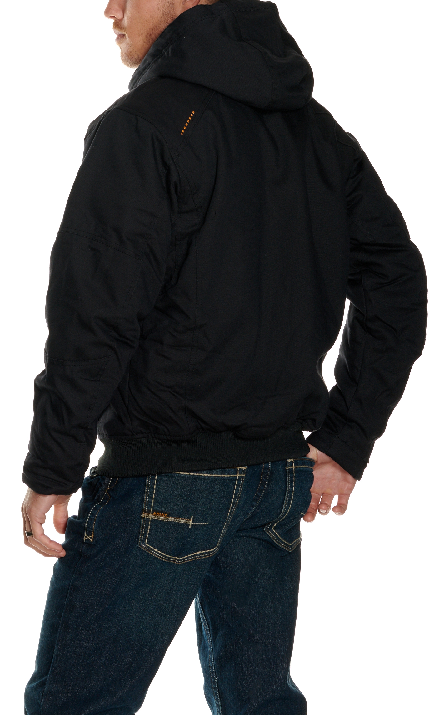 Ariat Men's Rebar Black DuraCanvas Hooded Jacket - Big & Tall - Image 1