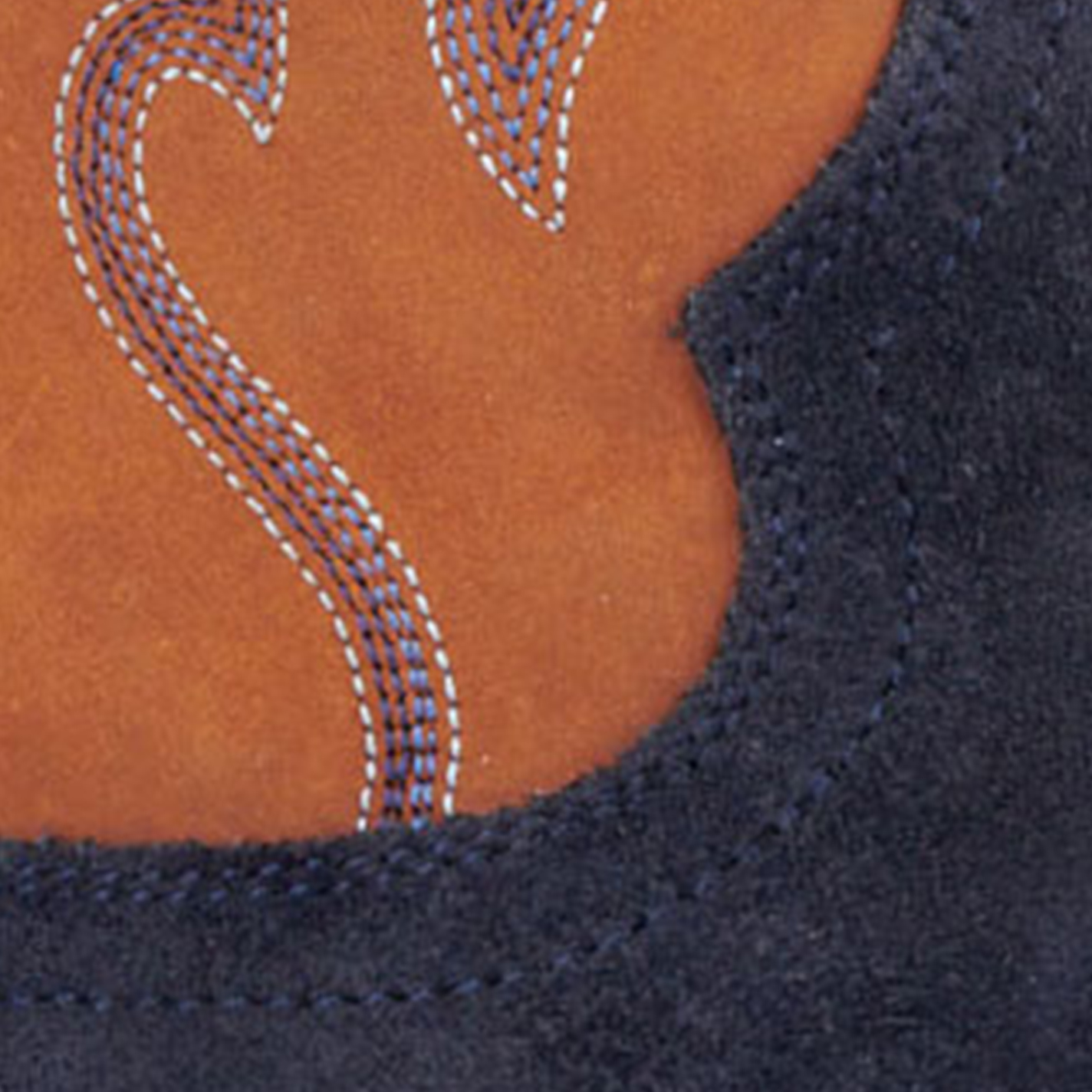Cavender's Men's Indigo Blue Roughout and Rust Punchy Square Toe Cowboy Boots - Image 1