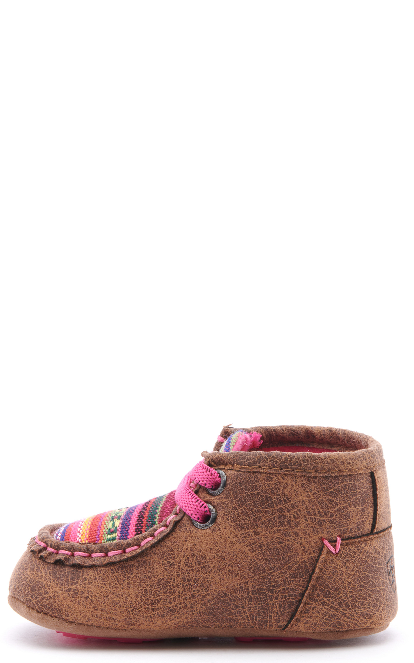 Ariat Infant Lil Stompers Brown and Pink Serape Print Moc Toe Shoes - Image 1