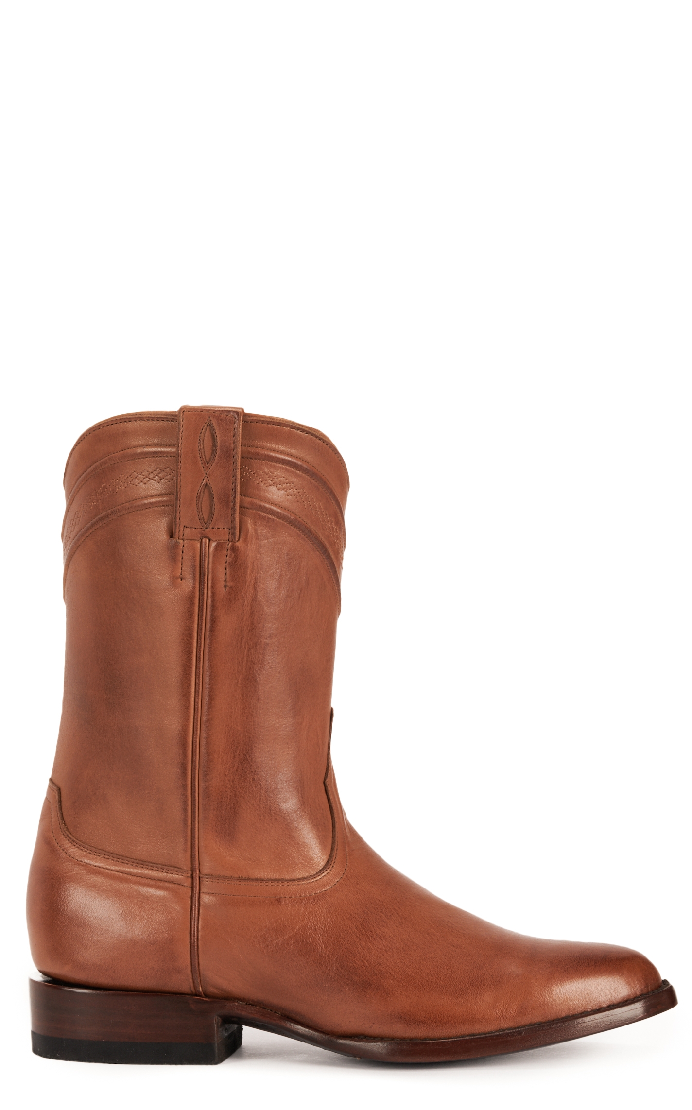 JRC & Sons Men's Todd Burnished Leather Round Toe Roper Boot in Tan - Image 1
