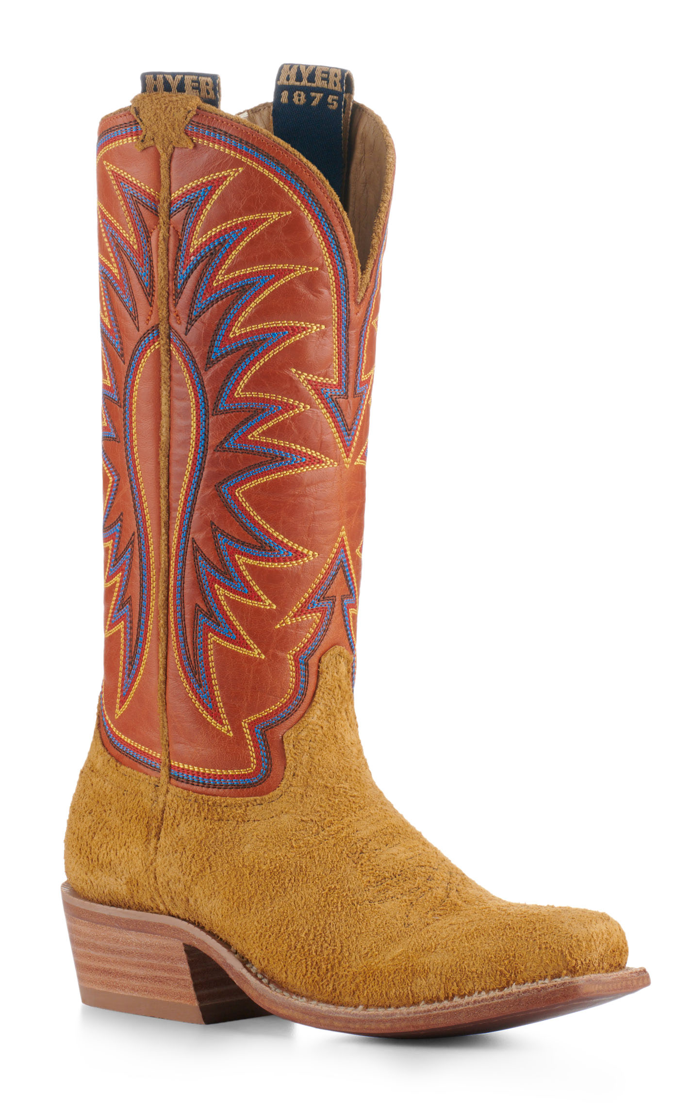 Hyer Women's Rose Hill Tangerine Vintage and Bronze Roughout Punchy Square Toe Cowboy Boots - Image 1