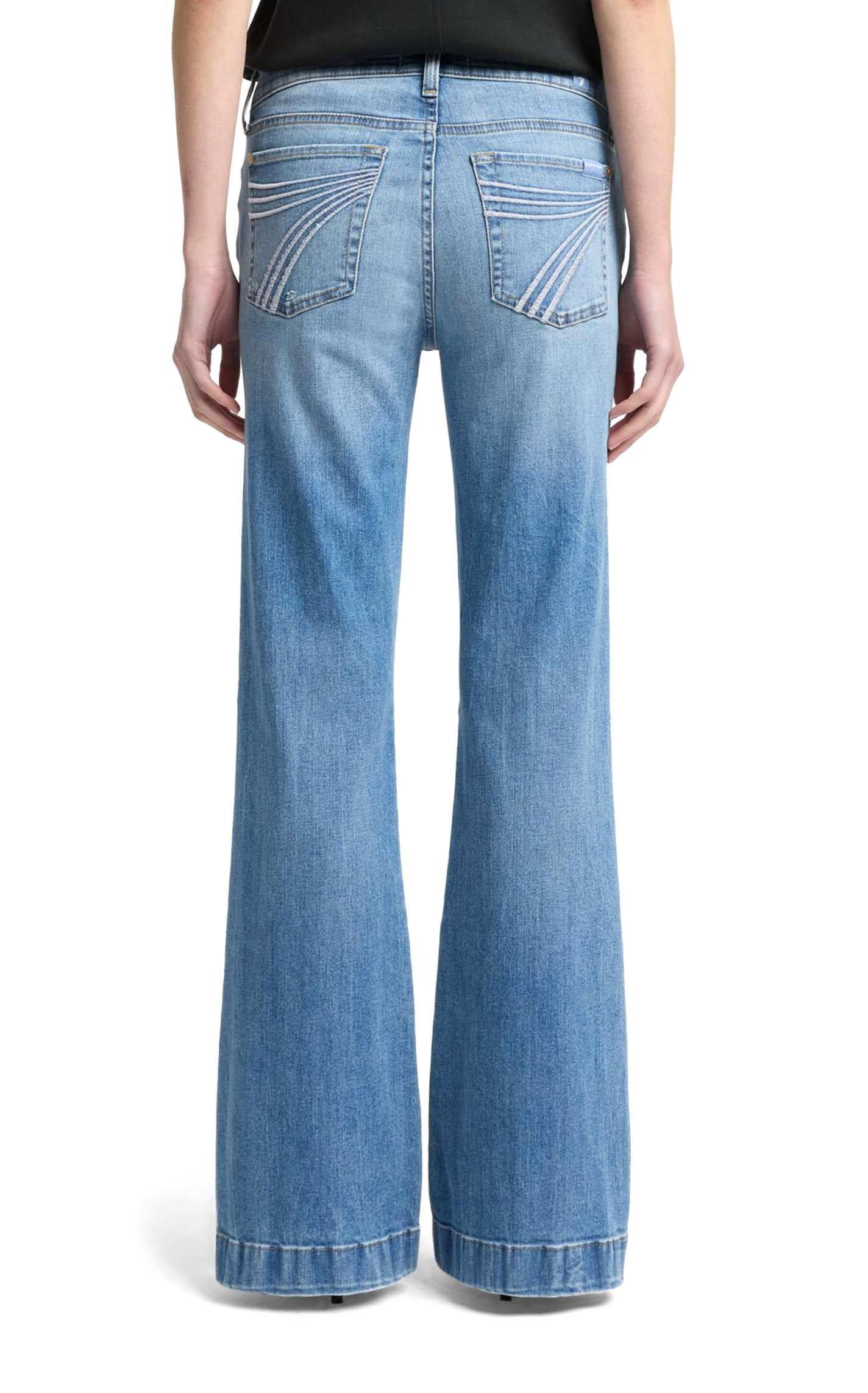 7 For All Mankind Women's DOJO Tailorless Light Wash Tonal Pocket Jeans - Image 1
