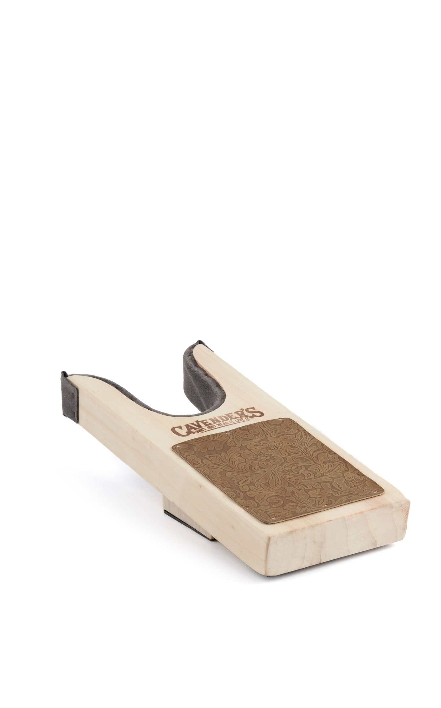 M&F Natural Wood with Floral Embossed Heavy Boot Jack - Image 1