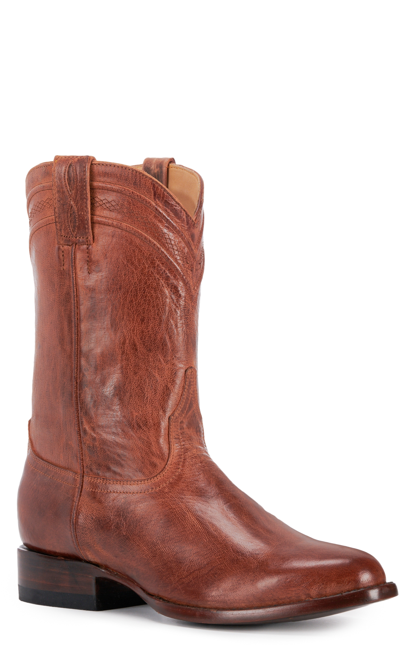 JRC & Sons Men's Todd Mad Dog Goat Leather Round Toe Roper Boot in Peanut Brittle - Image 1