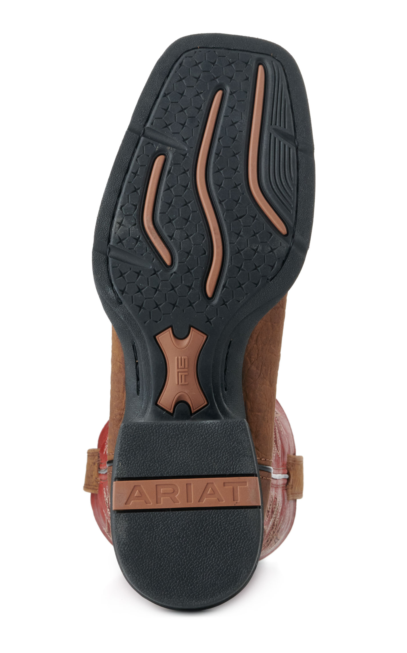 Ariat Men's Sport Big Country Dark Brown and Red Wide Square Toe Cowboy Boots - Image 1