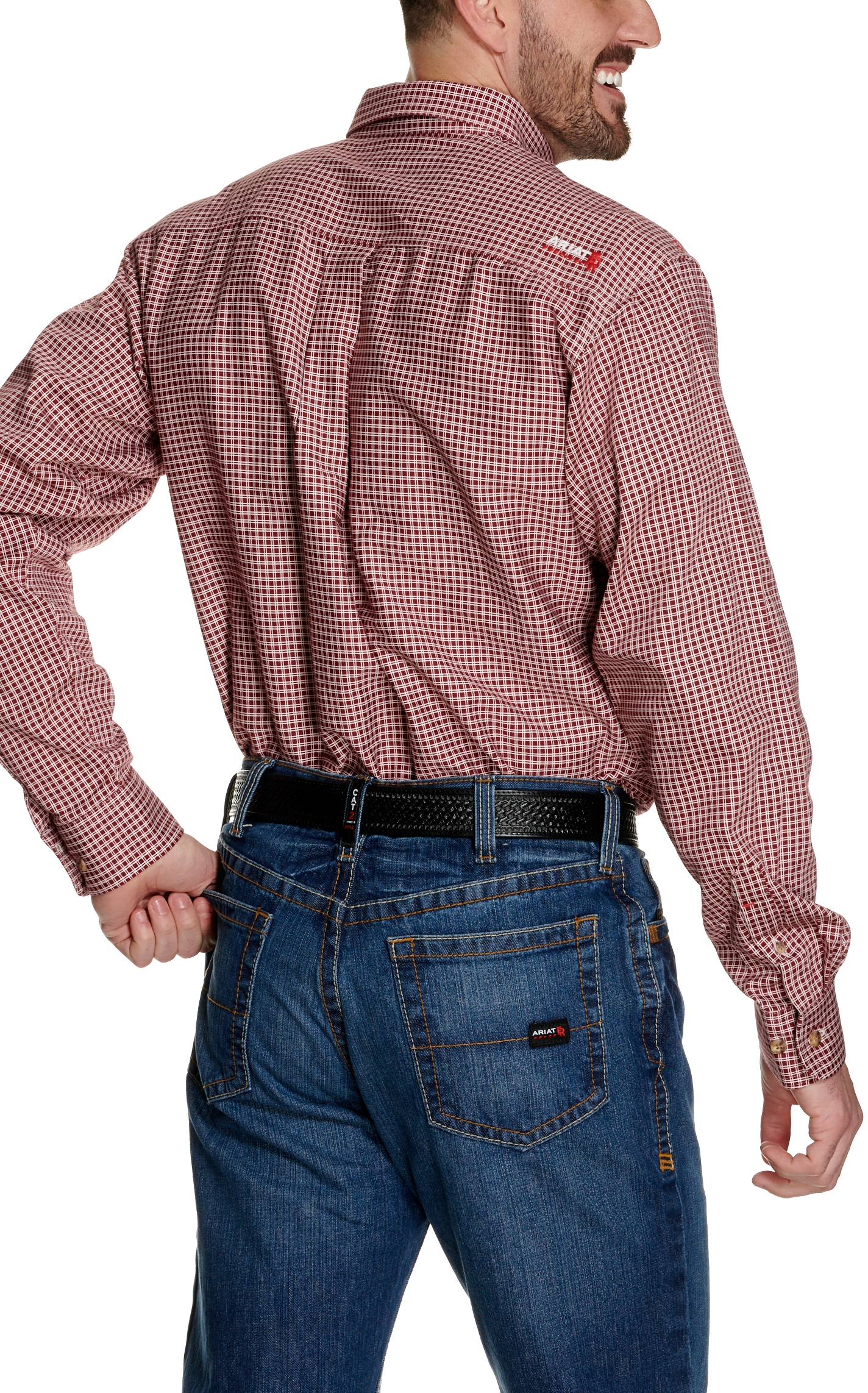 Ariat Men's Wine Bell Long Sleeve FR Work Shirt - Image 1