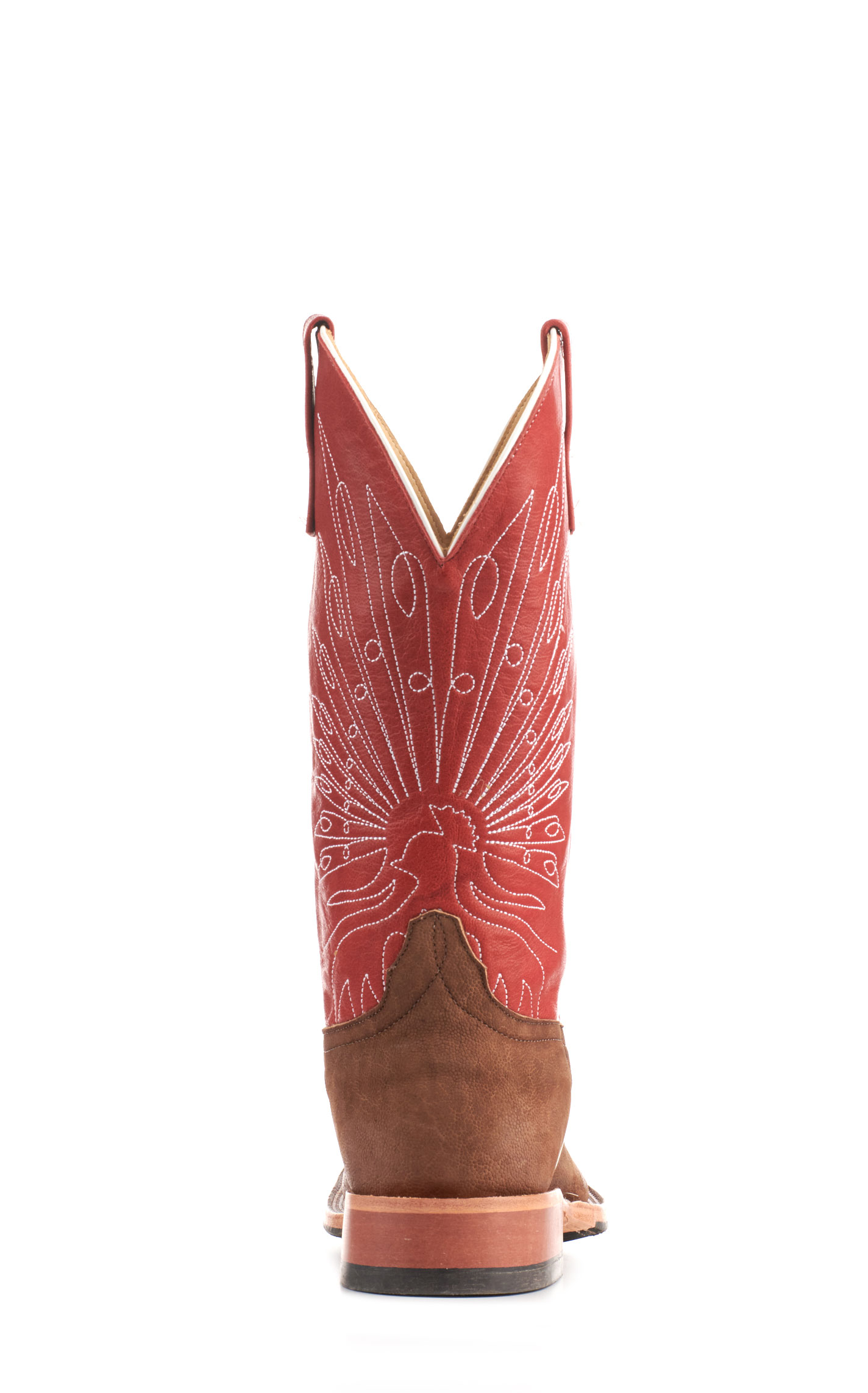 Anderson Bean Men's Dark Red and Tan Buffed Elephant Wide Square Toe Hybrid Cowboy Boots - Image 1