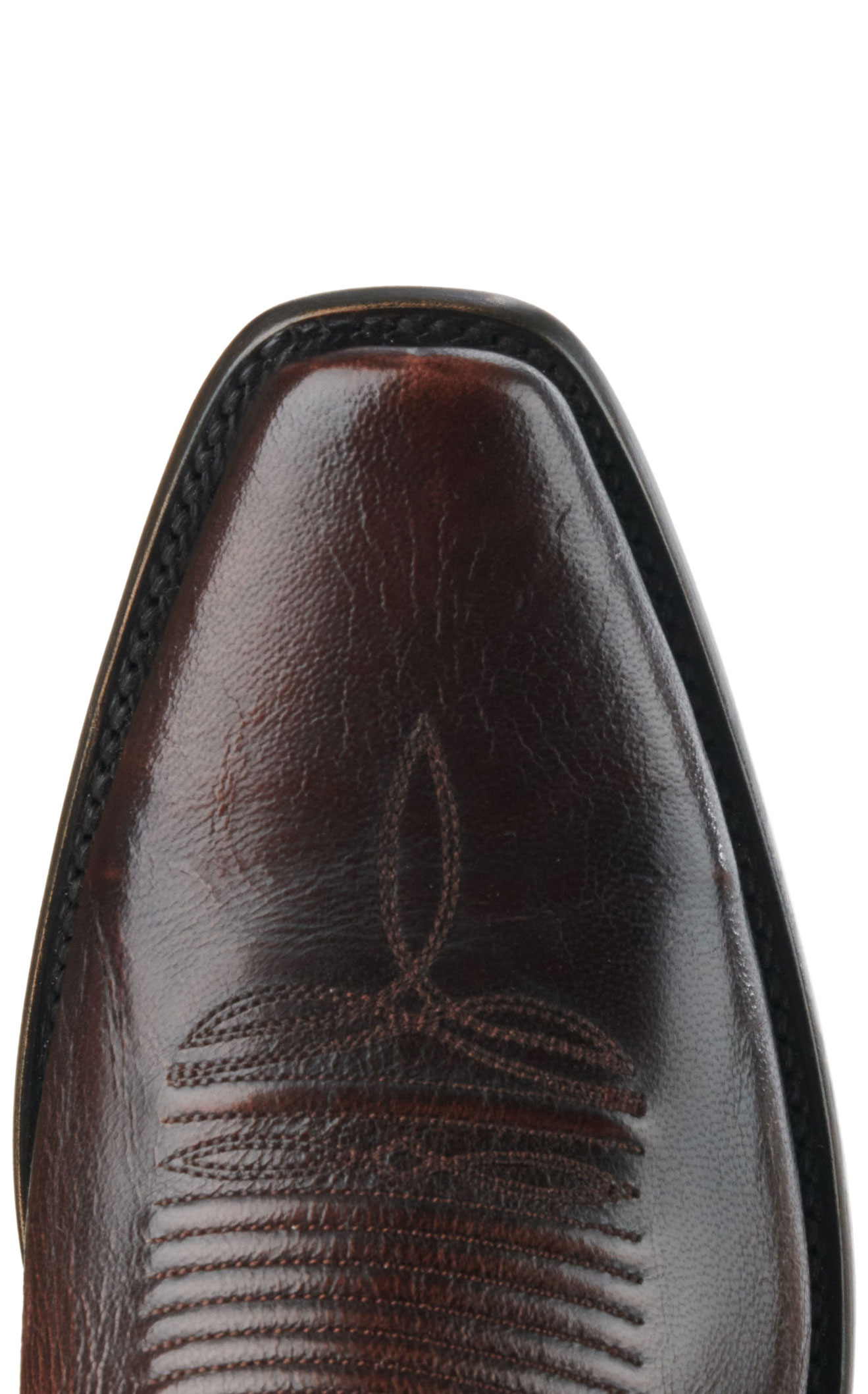 JRC & Sons Men's Wyatt Brush Off Goat Punchy Square Toe Cowboy Boot in Chocolate - Image 1