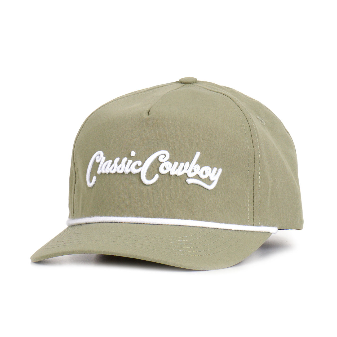 Classic Cowboy Green Sage Brand Embroidered Snapback Cap - Image 1