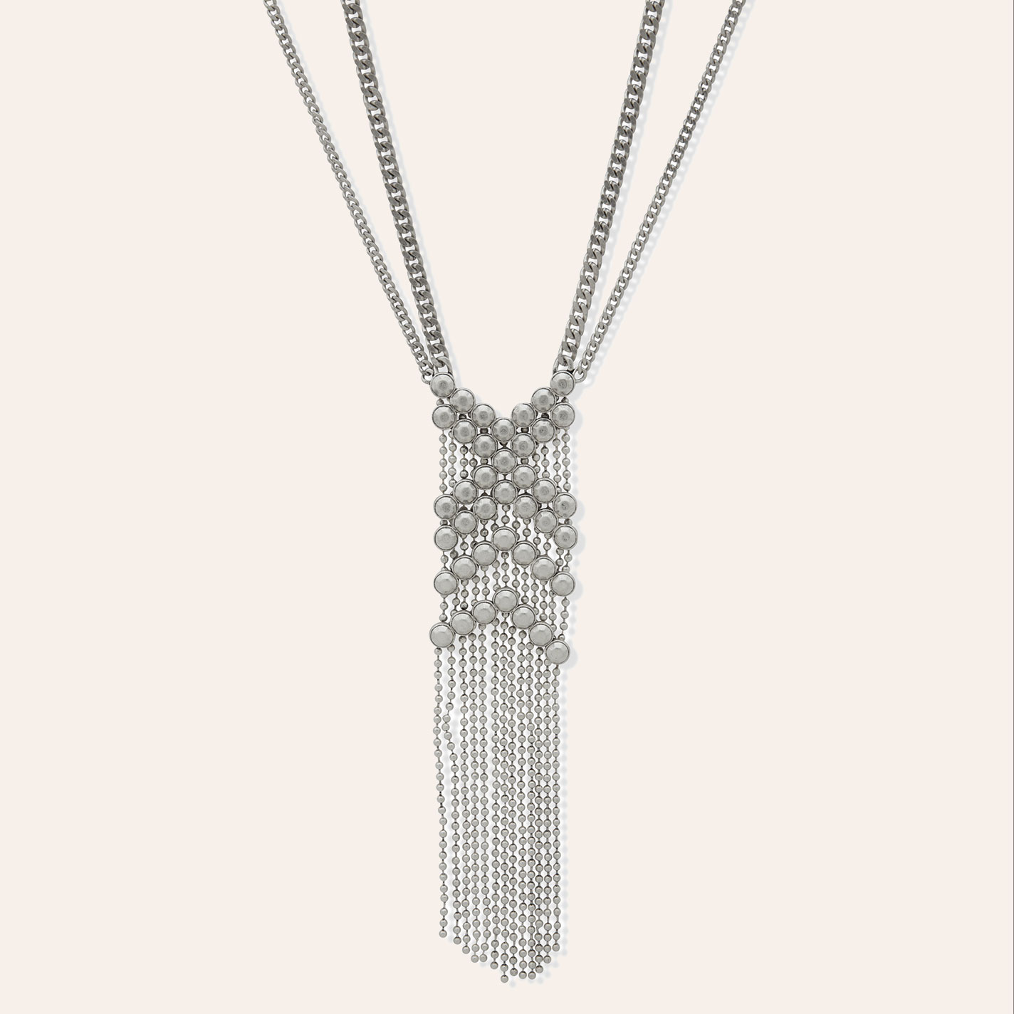 Lainey Wilson Silver Dangling Fringe Necklace - Image 1
