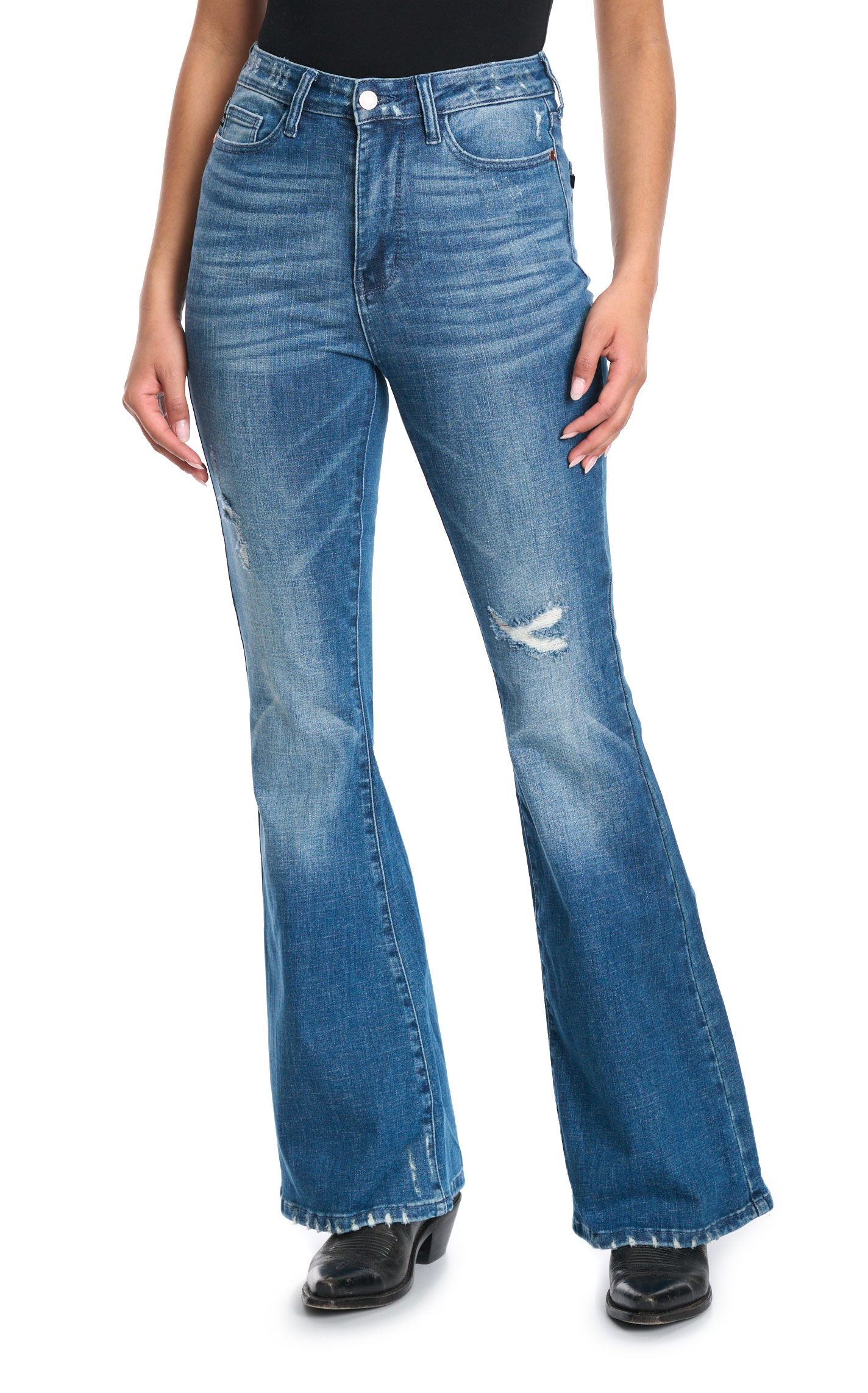 Judy Blue Women's Dark High Waist Flare Jeans - Plus Sizes - Image 1